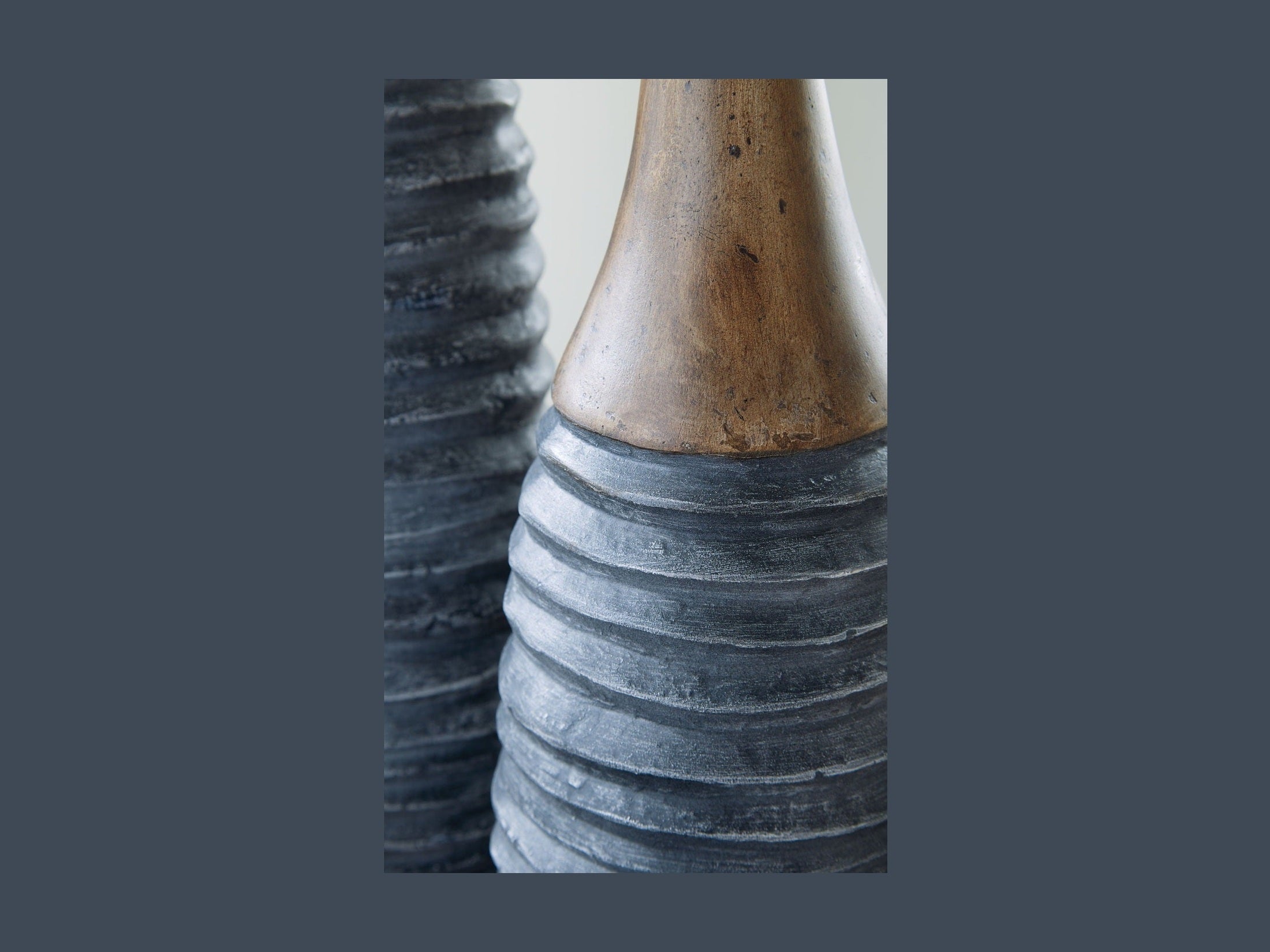 Blayze - Vase Set (Set of 2) - Antique Gray / Brown