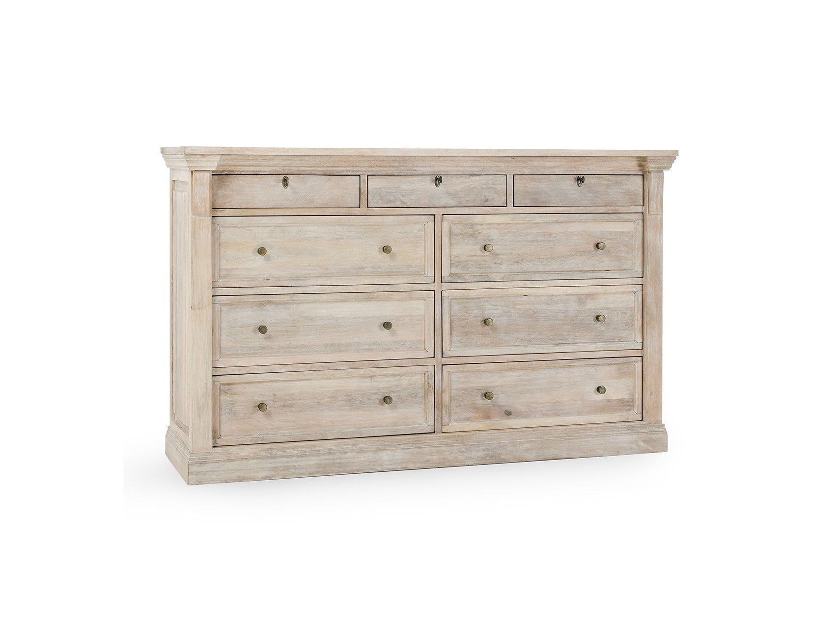 Adelaide - 9 Drawer Dresser - Natural Cream Wash