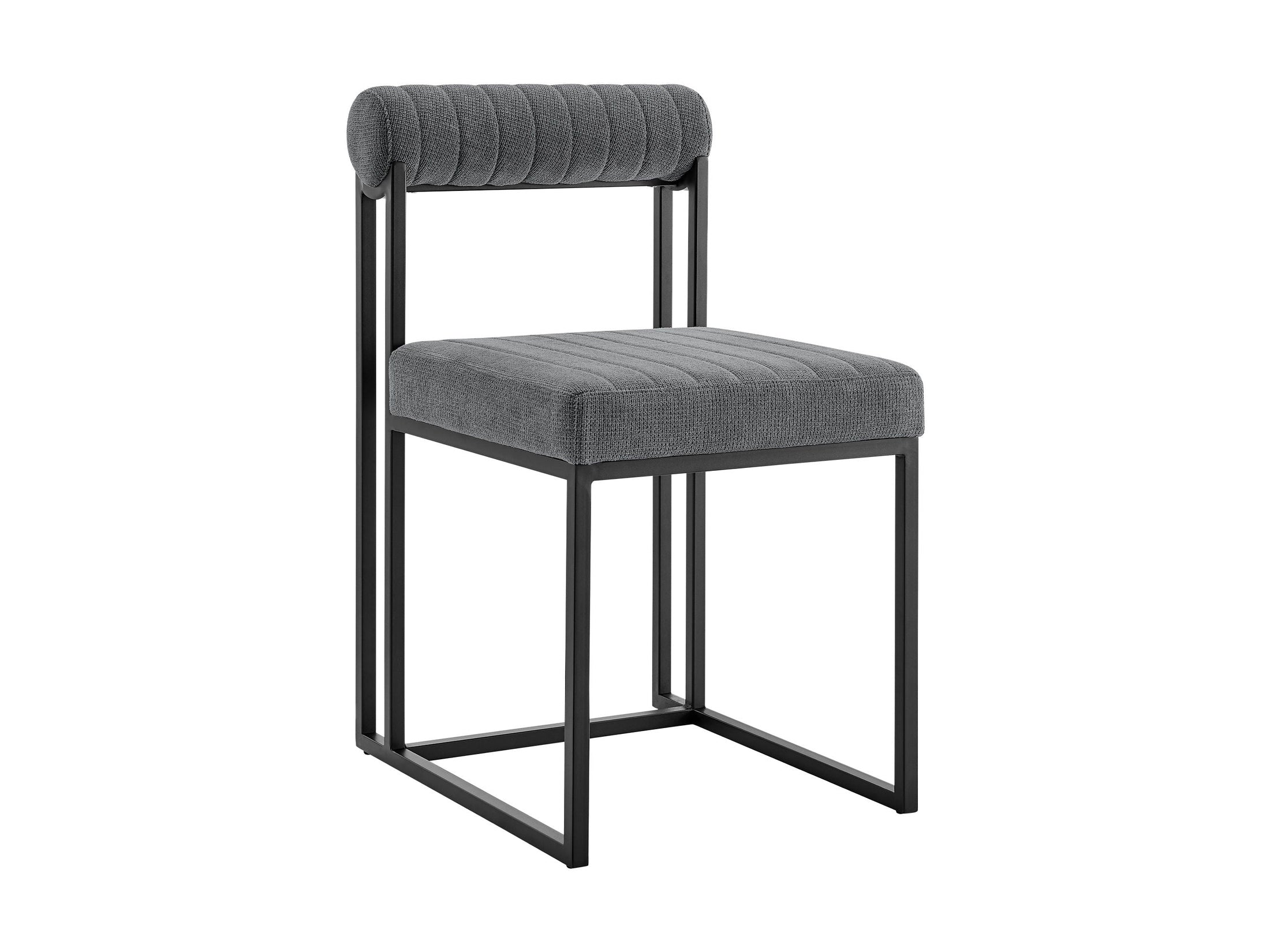 Anastasia - Dining Chair (Set of 2) - Matte Black / Anchor Gray