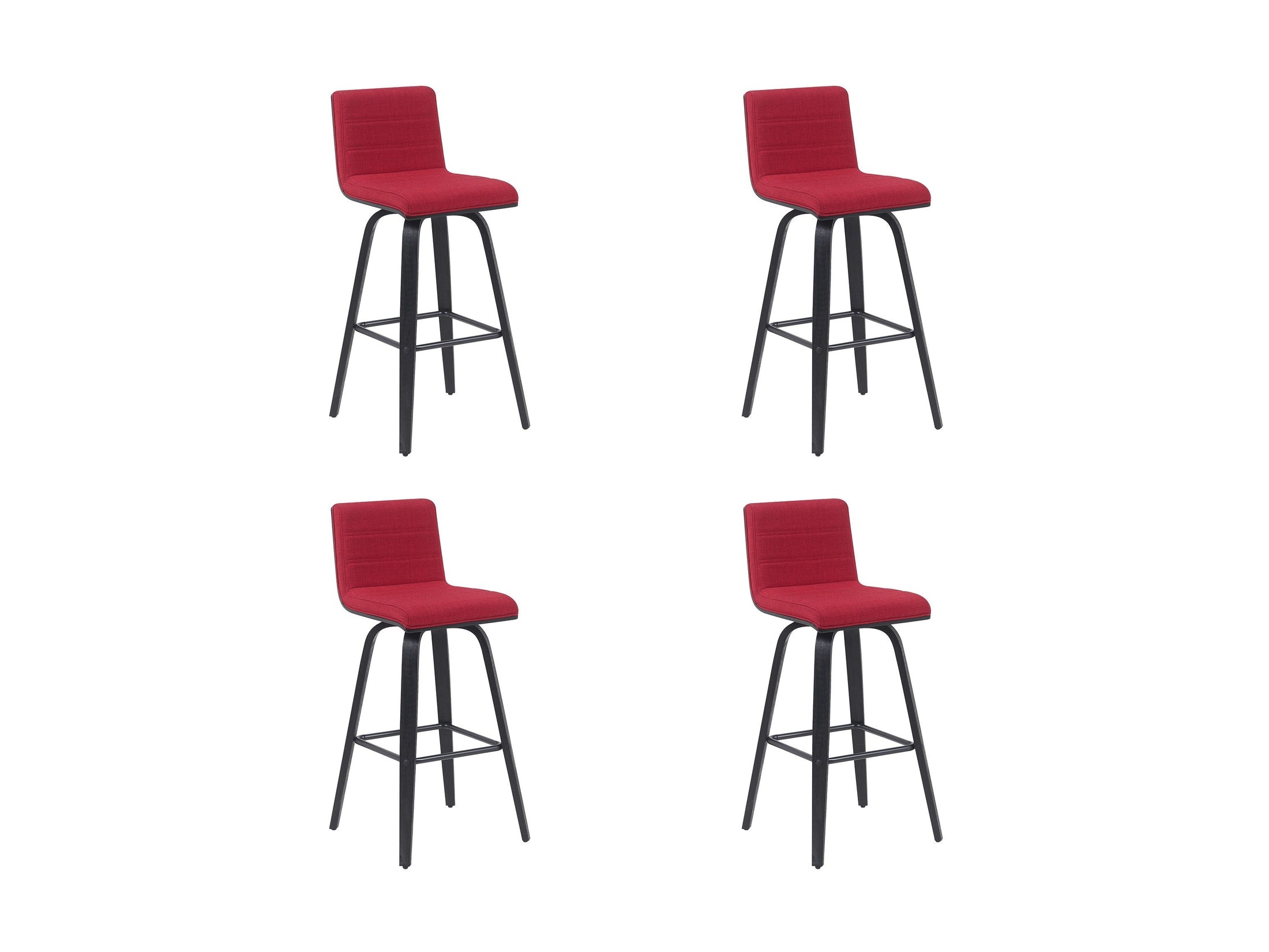 Vienna - Modern Swivel Bar Height Stool - Black Brushed Wood Frame