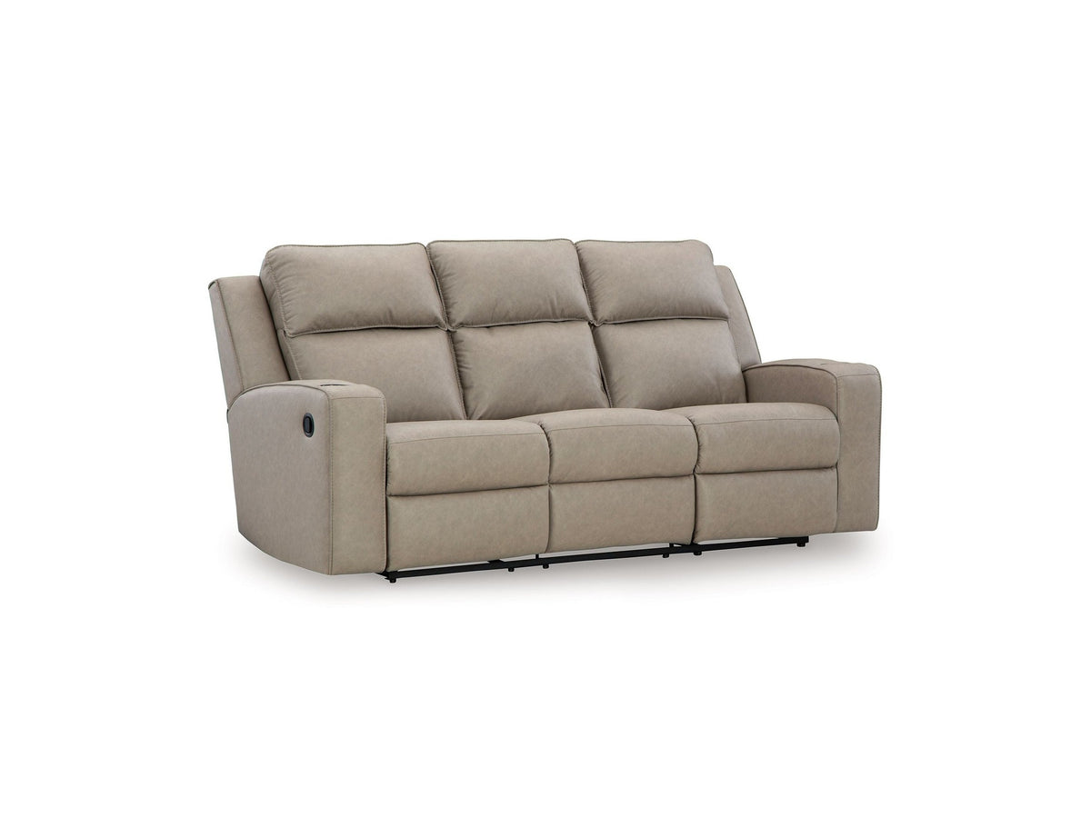 Lavenhorne - Reclining Sofa With Drop Down Table - Pebble