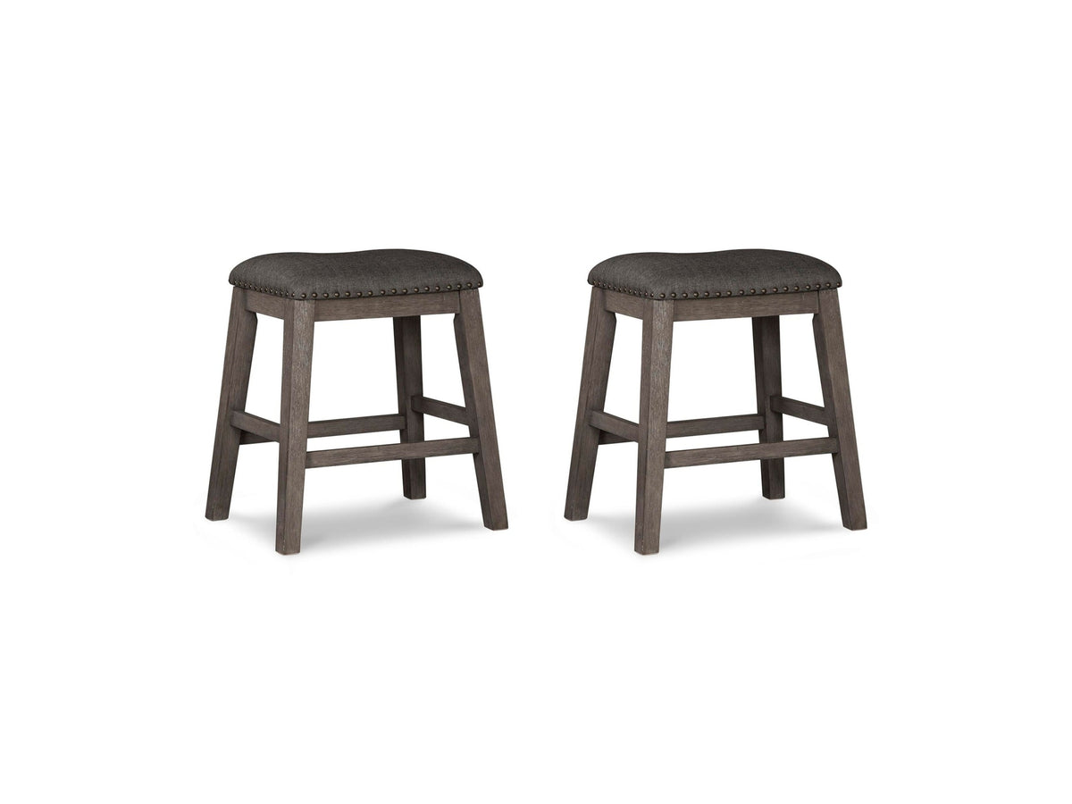 Caitbrook - Upholstered Stool (Set of 2) - Gray
