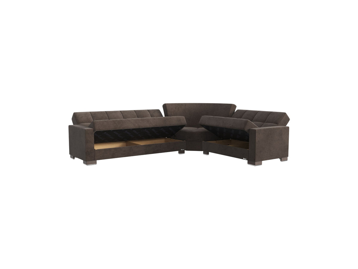 Ottomanson Armada - Upholstered Convertible Sectional With Storage - Microfiber