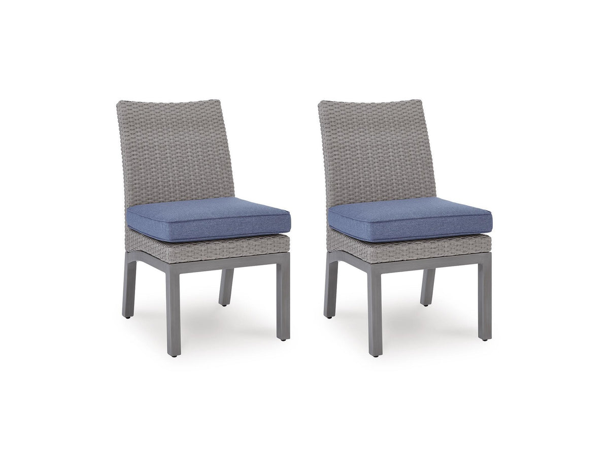 Half Moon Beach - Side Chair With Cushion (Set of 2) - Blue / Gray