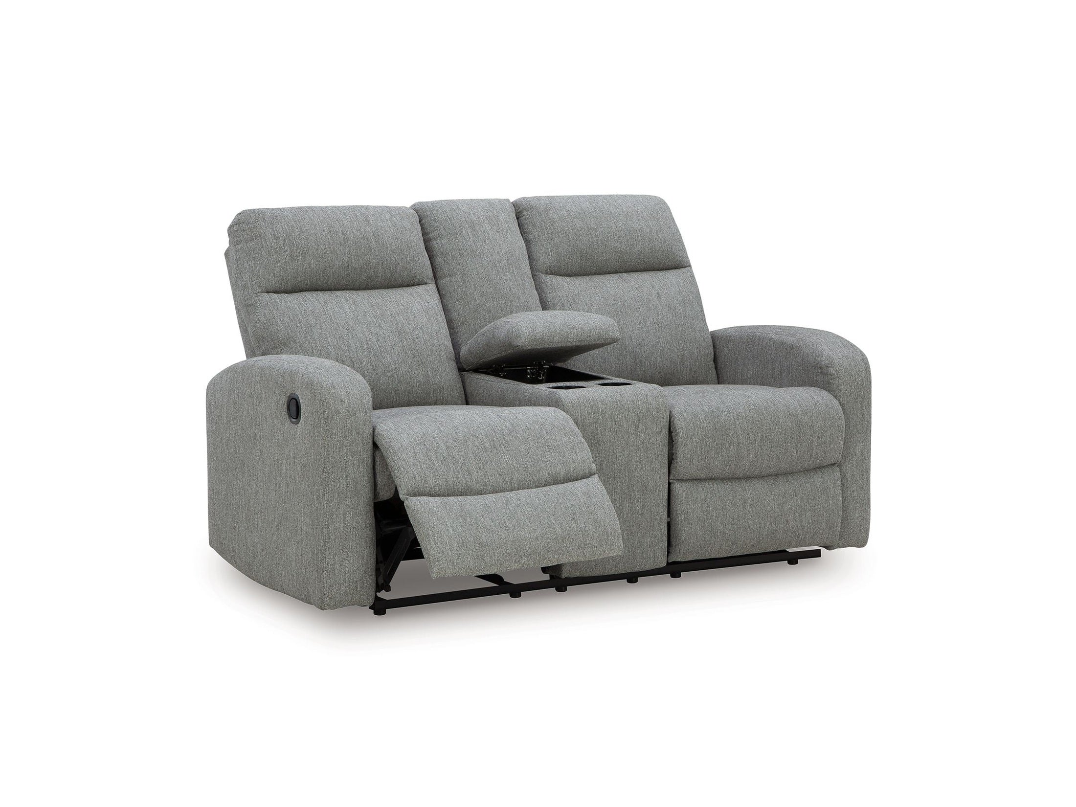 Gauntlet - Double Recline Loveseat With Console - Sterling