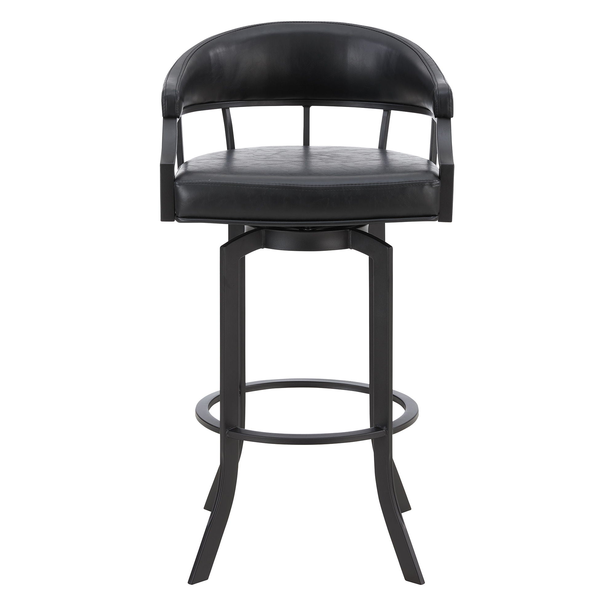 Pharaoh - Swivel Powder Coated And Faux Leather Metal Bar Stool