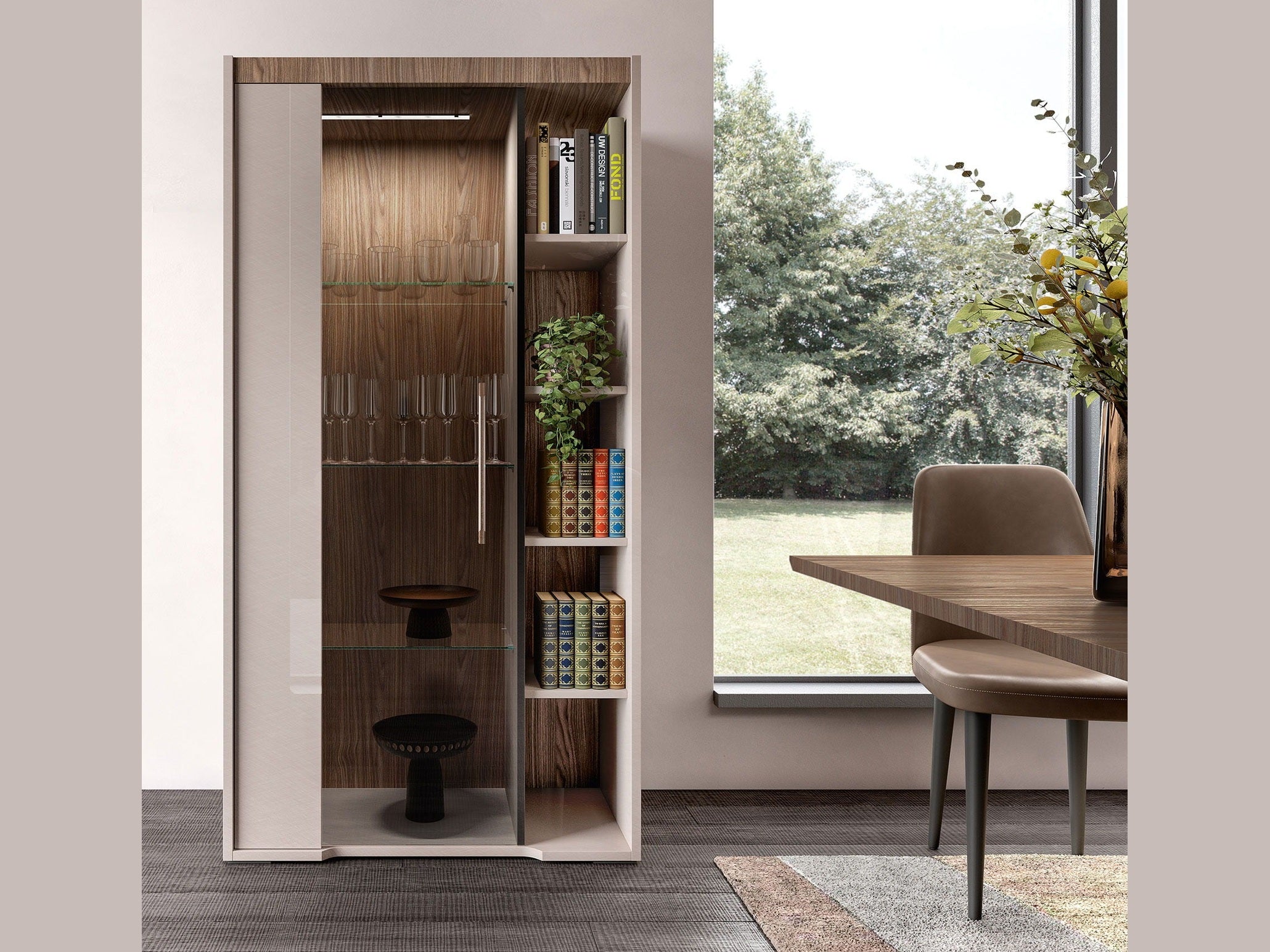 Nora - 2 Door China - Beige / Light Brown