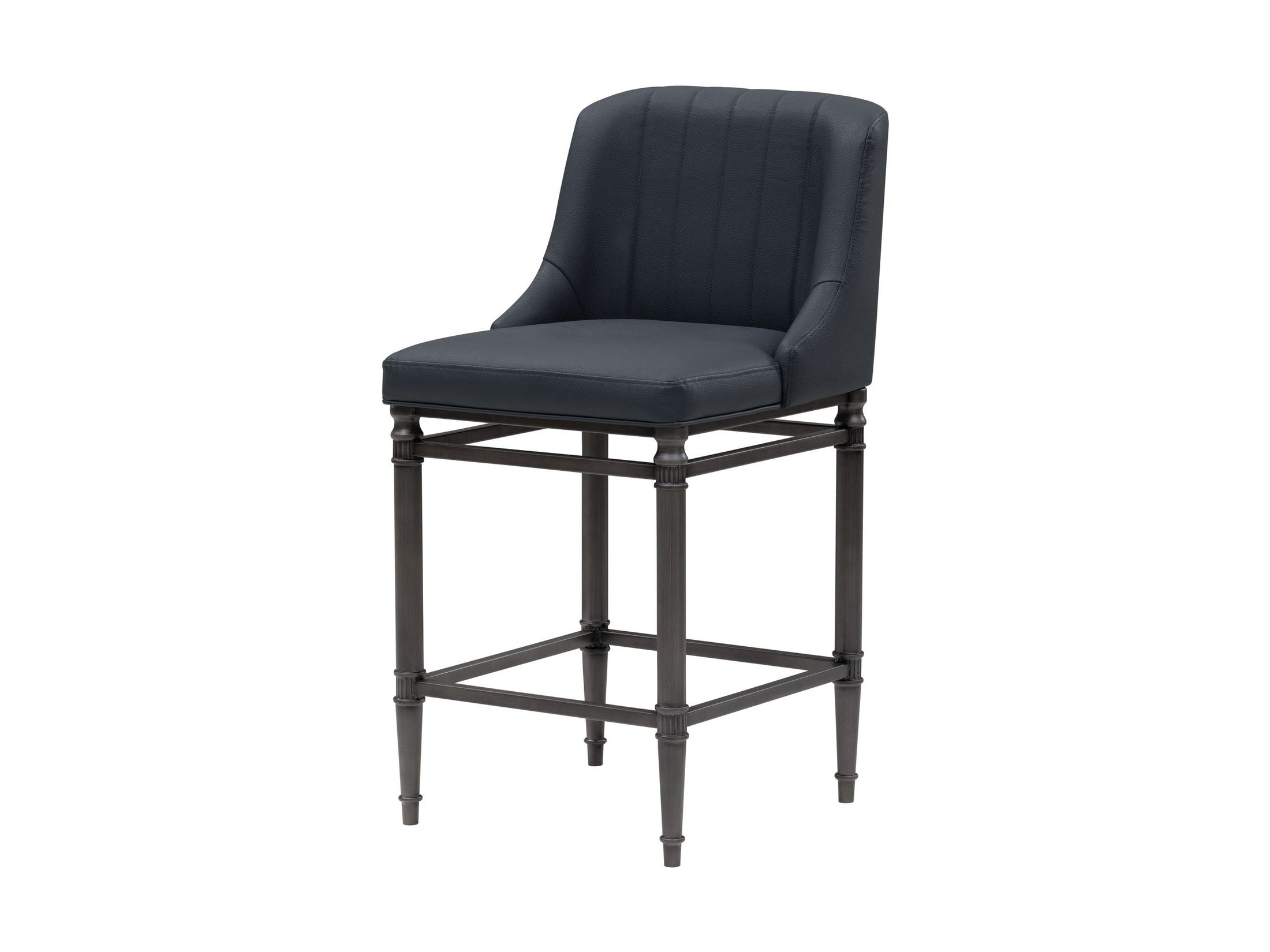 Marvin - Steel Frame Faux Leather Upholstered Counter Height Barstool