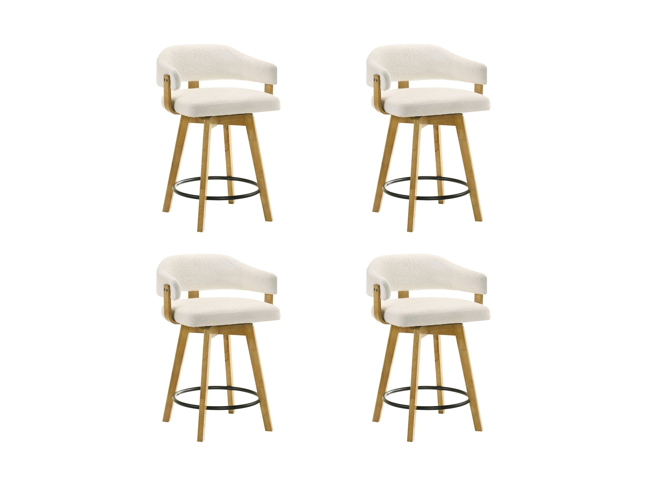 Callah - Contemporary Natural Wood Counter Height Kitchen Bar Stool