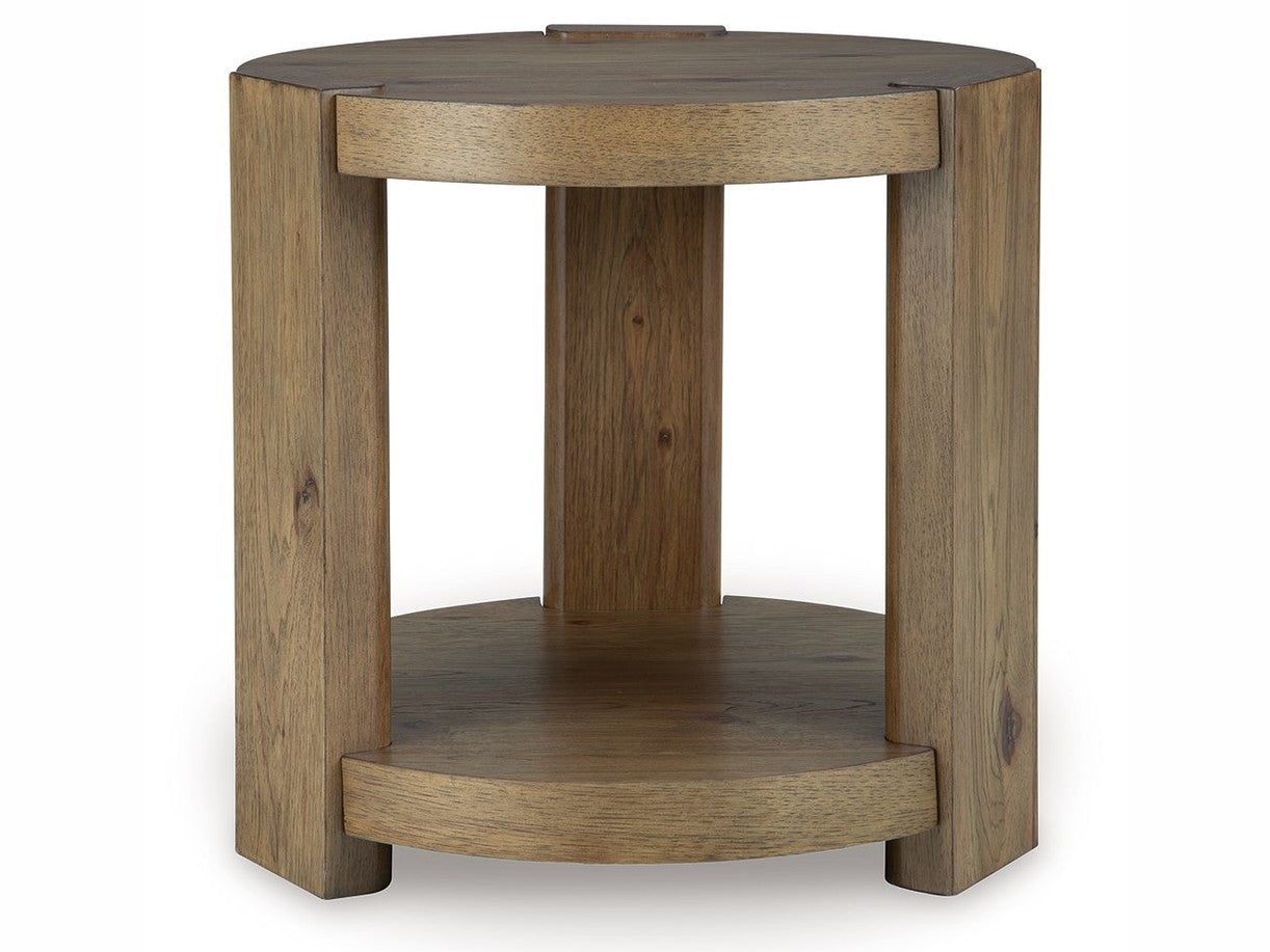 Flangren - Round End Table - Light Brown