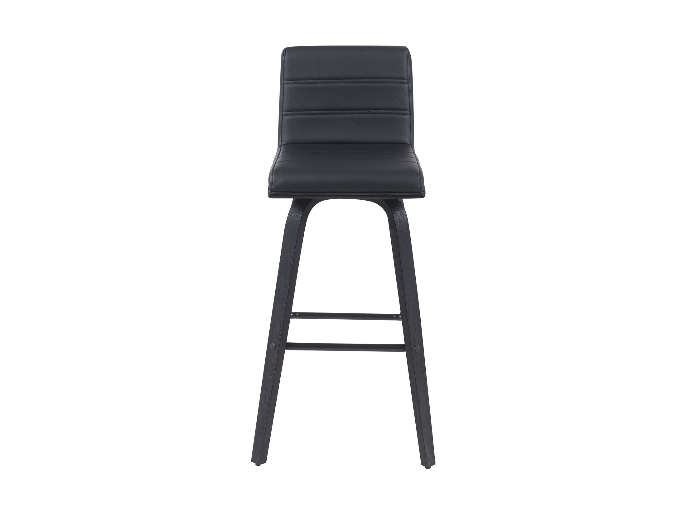 Vienna - Modern Swivel Bar Height Stool - Black Brushed Wood Frame