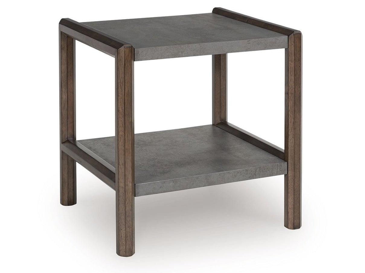 Kallenny - Rectangular End Table - Brown / Gray