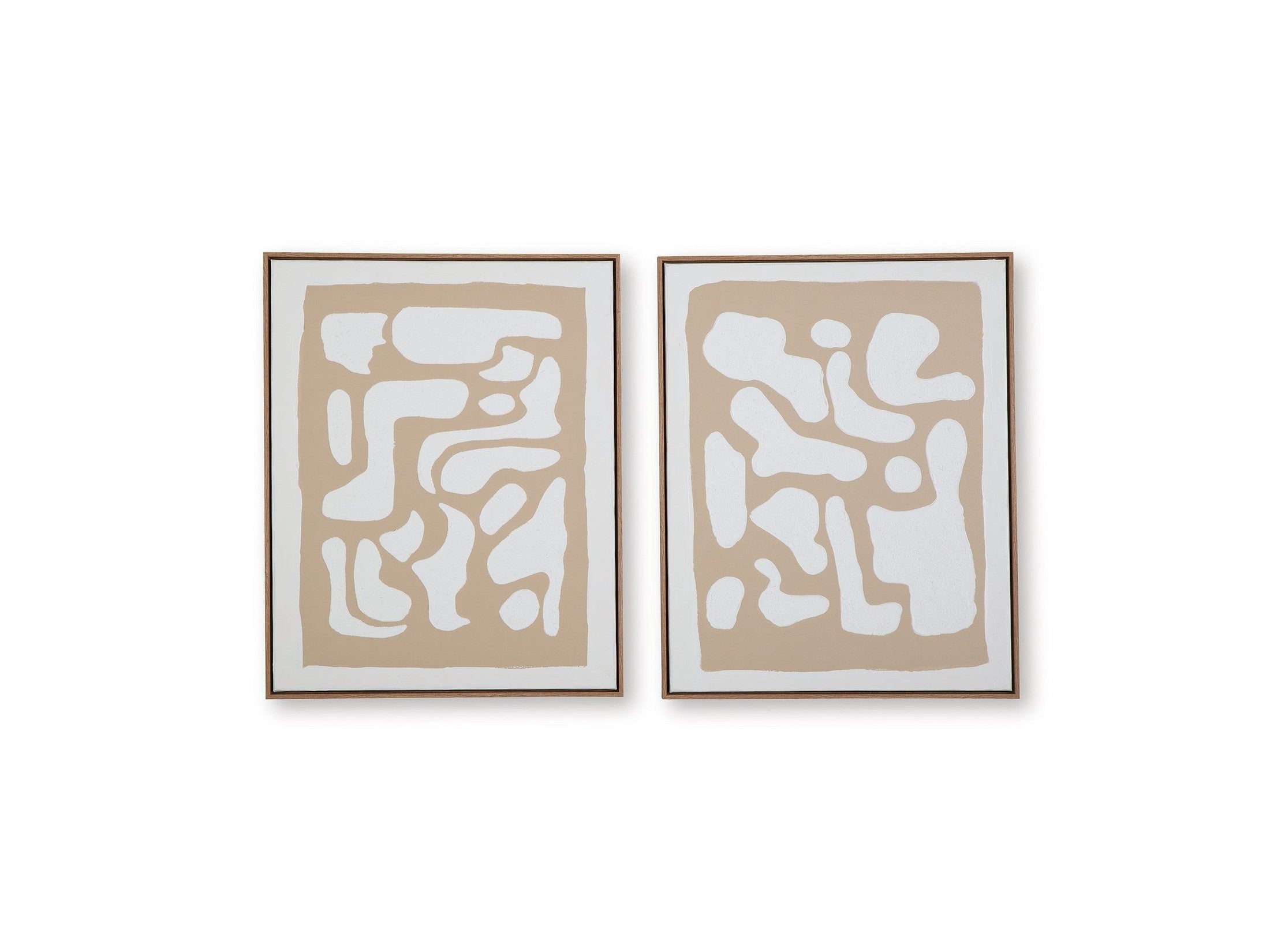 Waldett - Wall Art Set (Set of 2) - Beige / White
