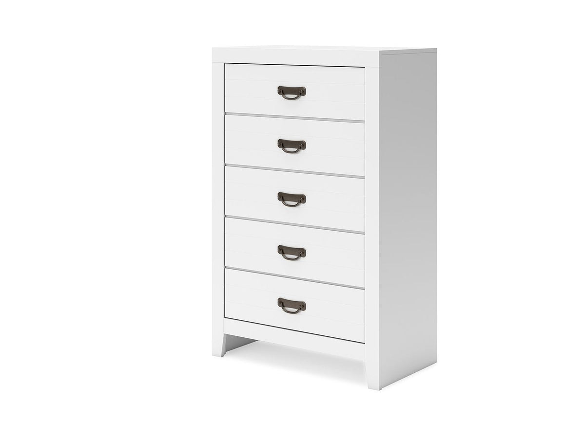 Binterglen - Five Drawer Chest - White