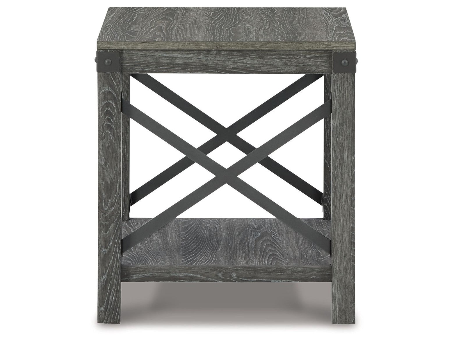 Freedan - Square End Table - Grayish Brown