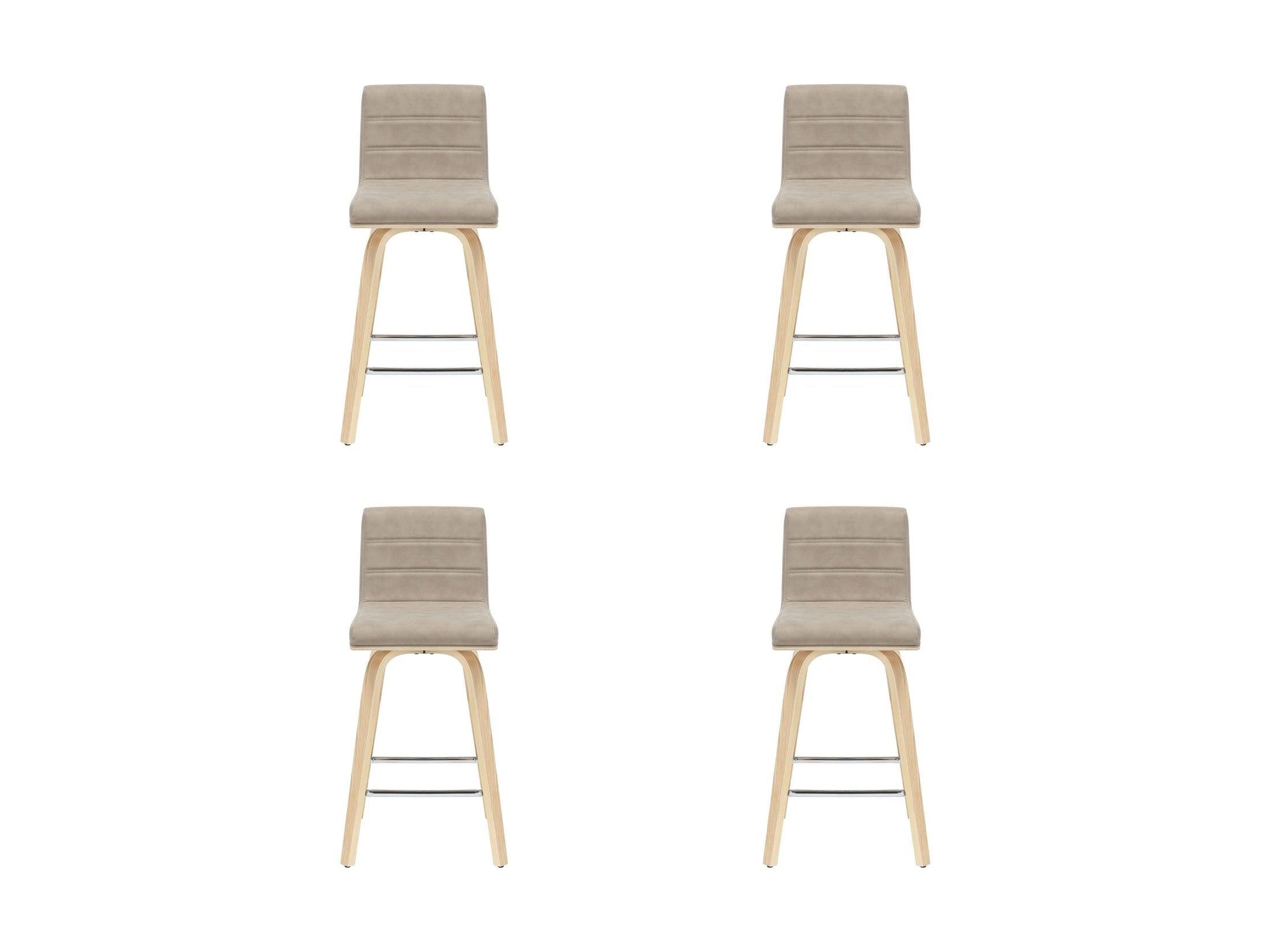 Vienna - 35.5" Swivel Counter Height Square Back Wood Bar Stool With Faux Leather Seat