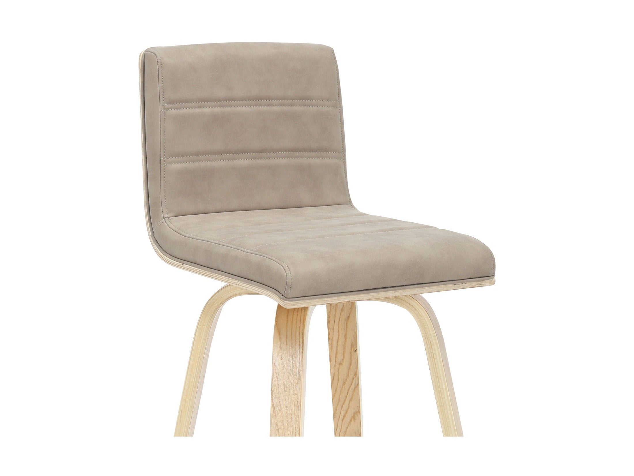 Vienna - 39.5" Swivel Bar Height Square Back Wood Bar Stool With Faux Leather Seat