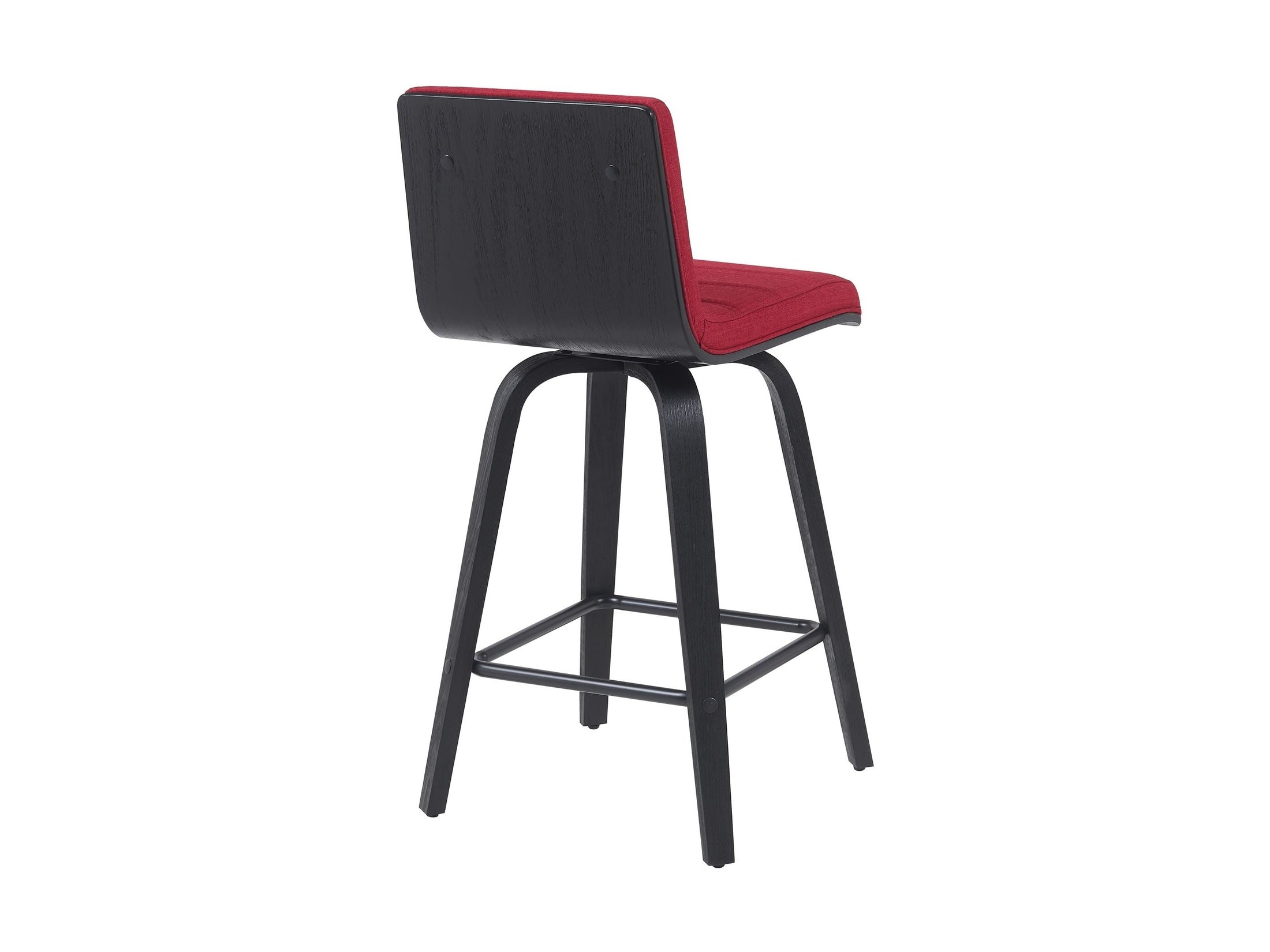 Vienna - Modern Counter Height Swivel Bar Stool - Black Brushed Wood Frame