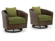 Horizon Hall - Swivel Lounge With Cushion - Brown / Green