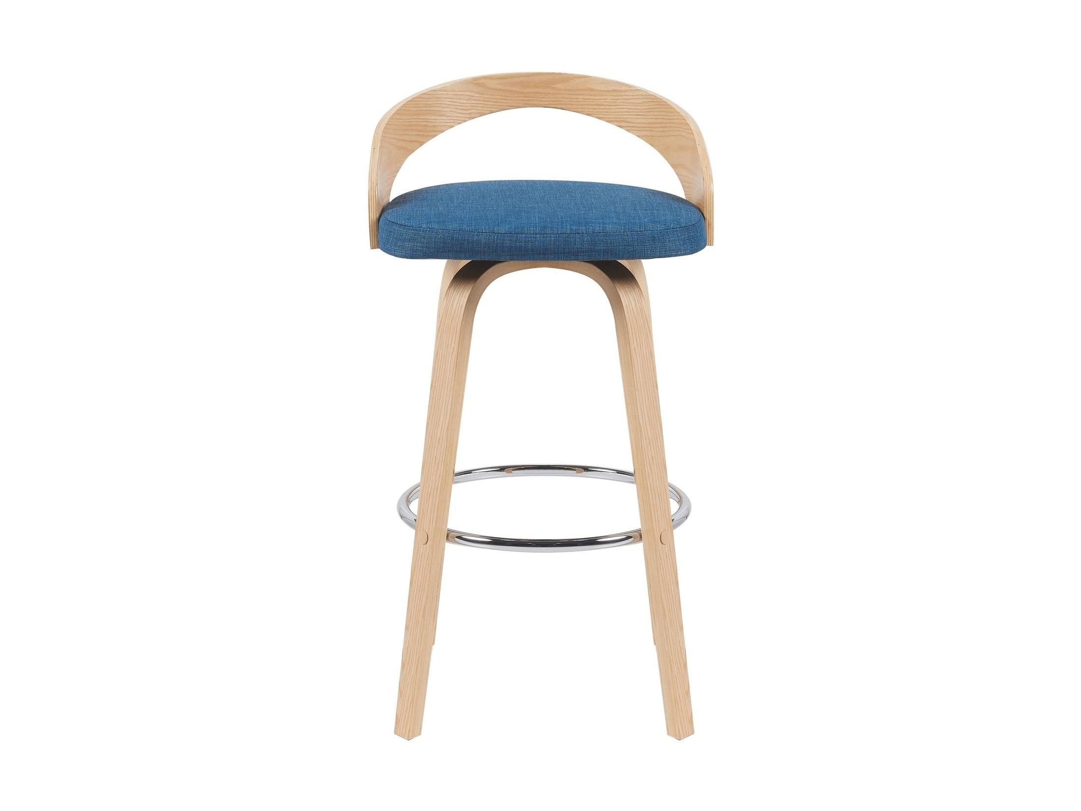 Sonia - Modern Swivel Bar Height Stool - Patterned Oak Wood Finish