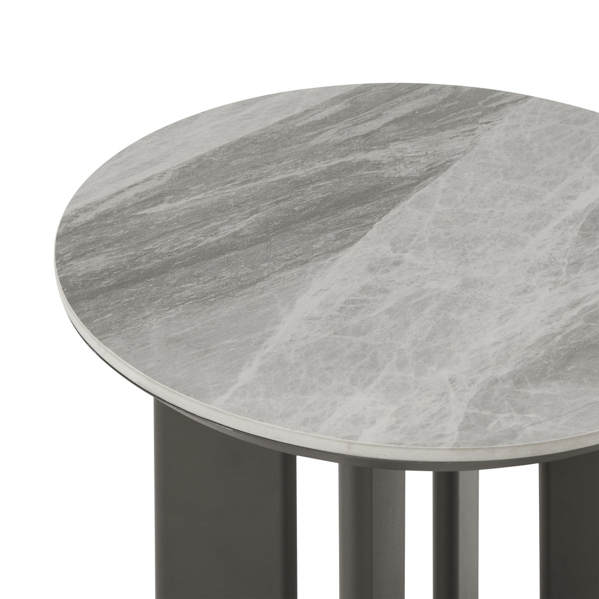 Ciela - 5-Piece Outdoor Sofa Lounge Set With Sintered Stone Tables - Gray / Dark Bronze