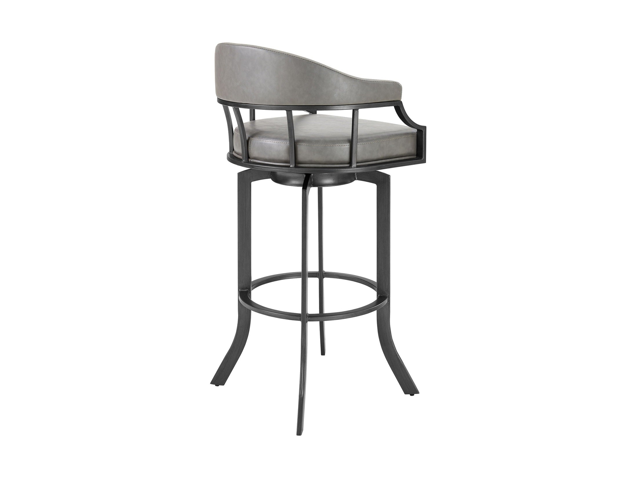 Pharaoh - Swivel Faux Leather Bar Stool - Mineral Finish