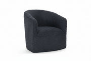 Dark gray boucle chair on a white background