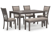 Wrenning - Dining Room Table Set (Set of 6) - Gray