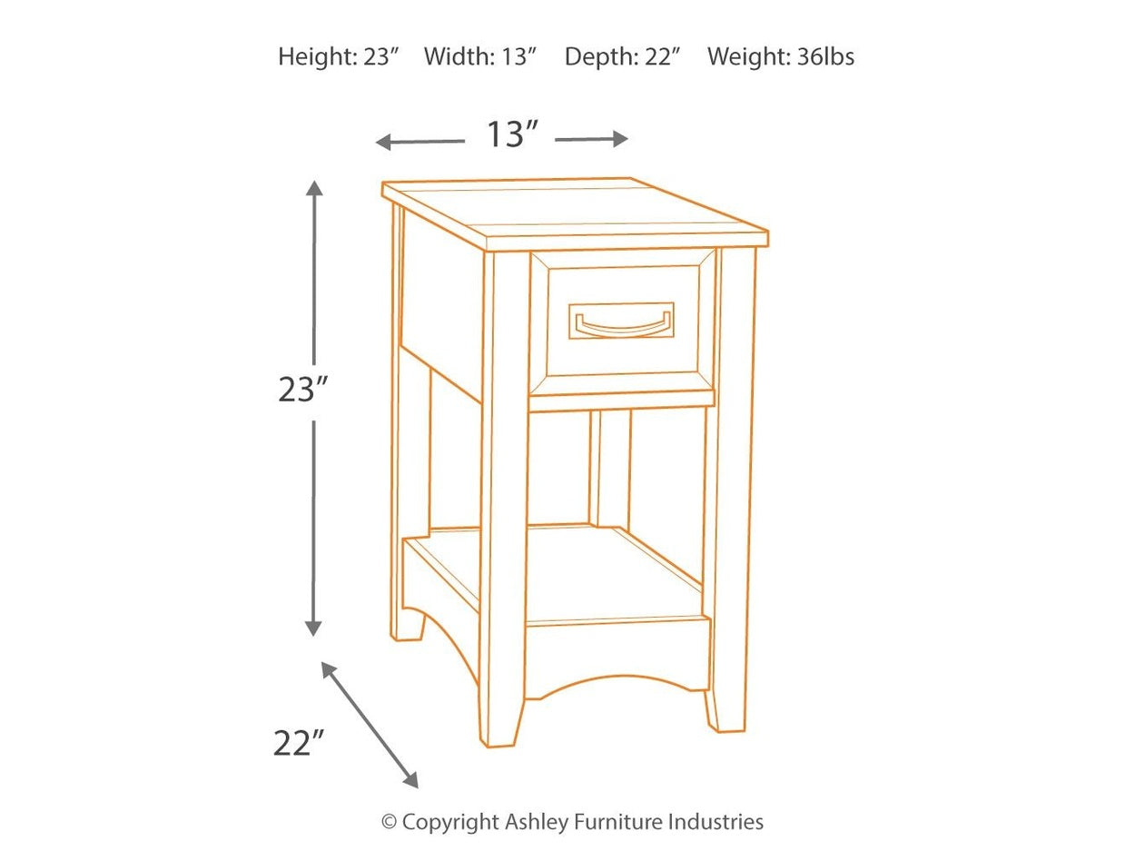 Breegin - Chair Side End Table - 1 Drawer - Brown