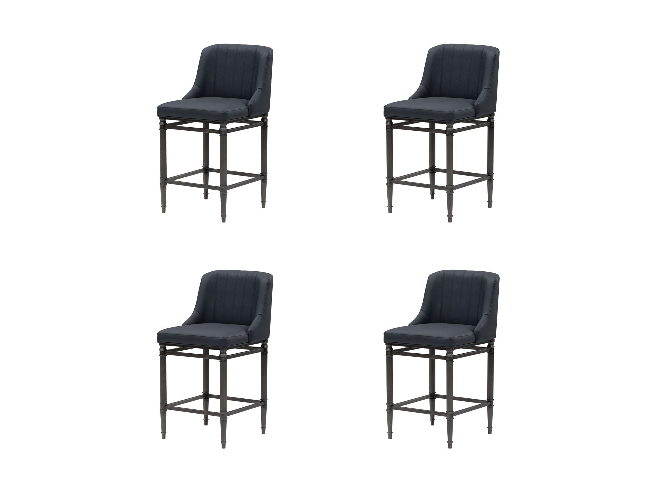 Marvin - Steel Frame Faux Leather Upholstered Counter Height Barstool