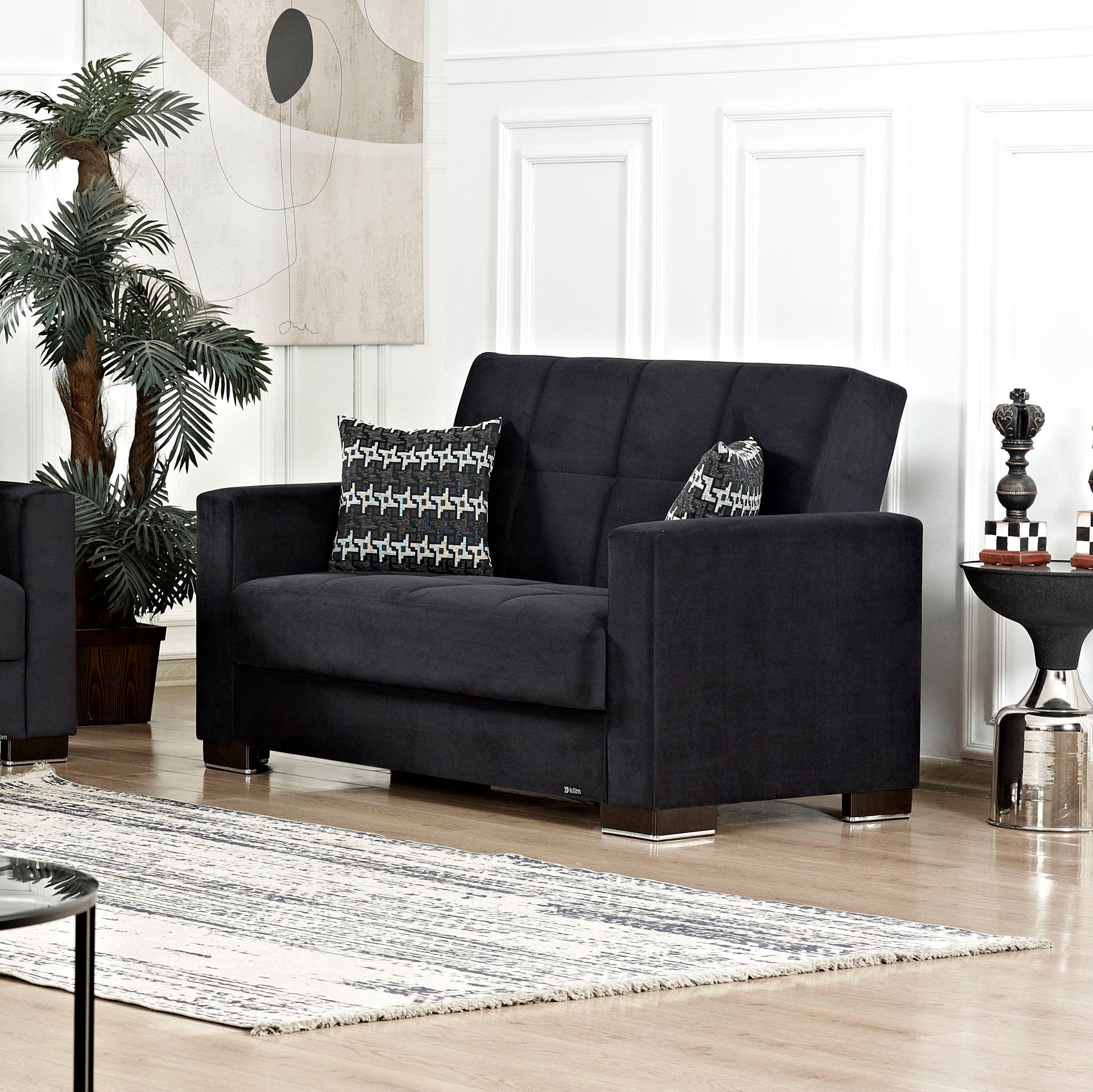 Ottomanson Armada - Upholstered Convertible Loveseat With Storage - Microfiber