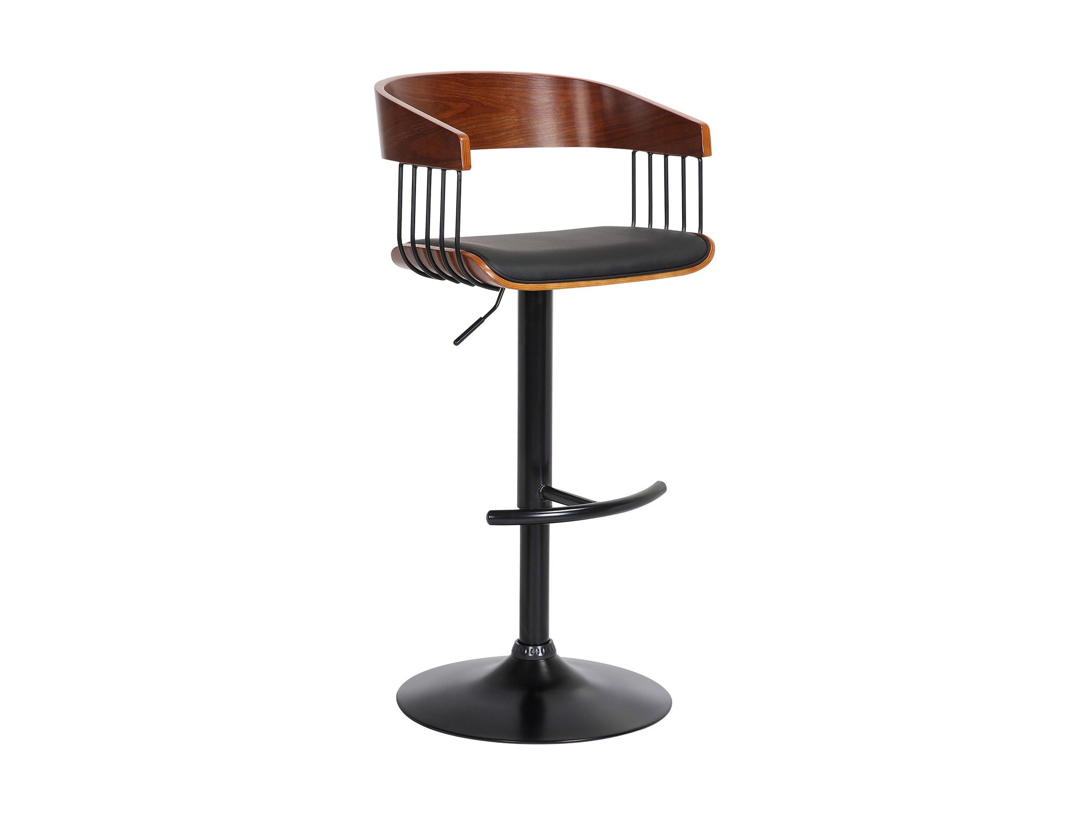 Larisa - Adjustable Walnut Wood Bar Stool