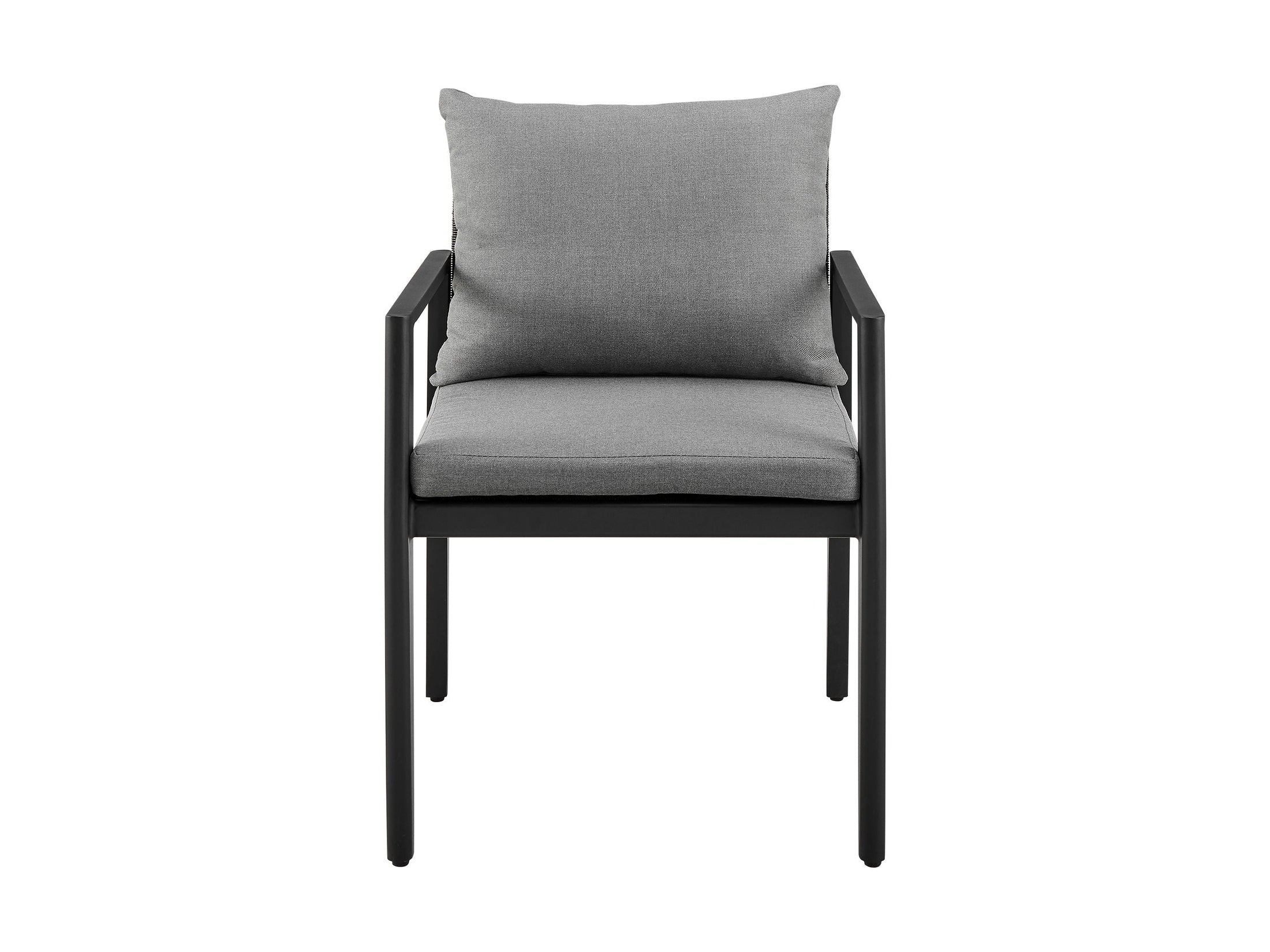 Cayman - Outdoor Patio Dining Chairs With Arms And Cushions (Set of 2) - Gray