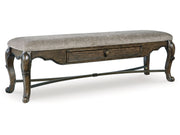 Maylee - Upholstered Storage Bench - Dark Brown