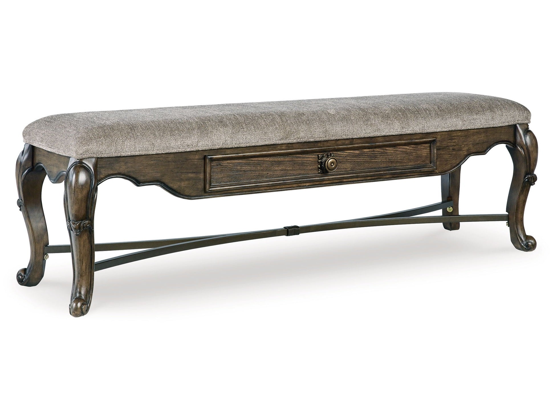 Maylee - Upholstered Storage Bench - Dark Brown