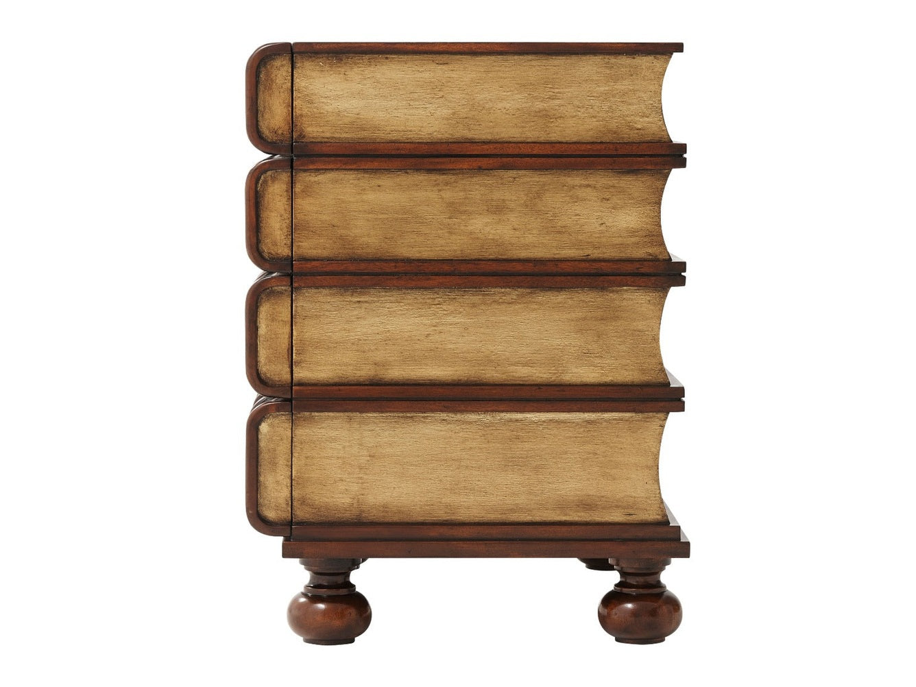 Theodore Alexander Hand Carved and Gilt Faux Book Nightstand