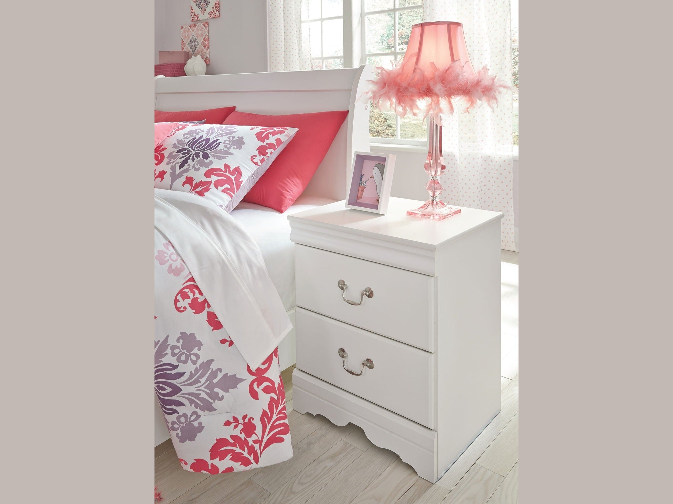 Anarasia - Two Drawer Night Stand - White