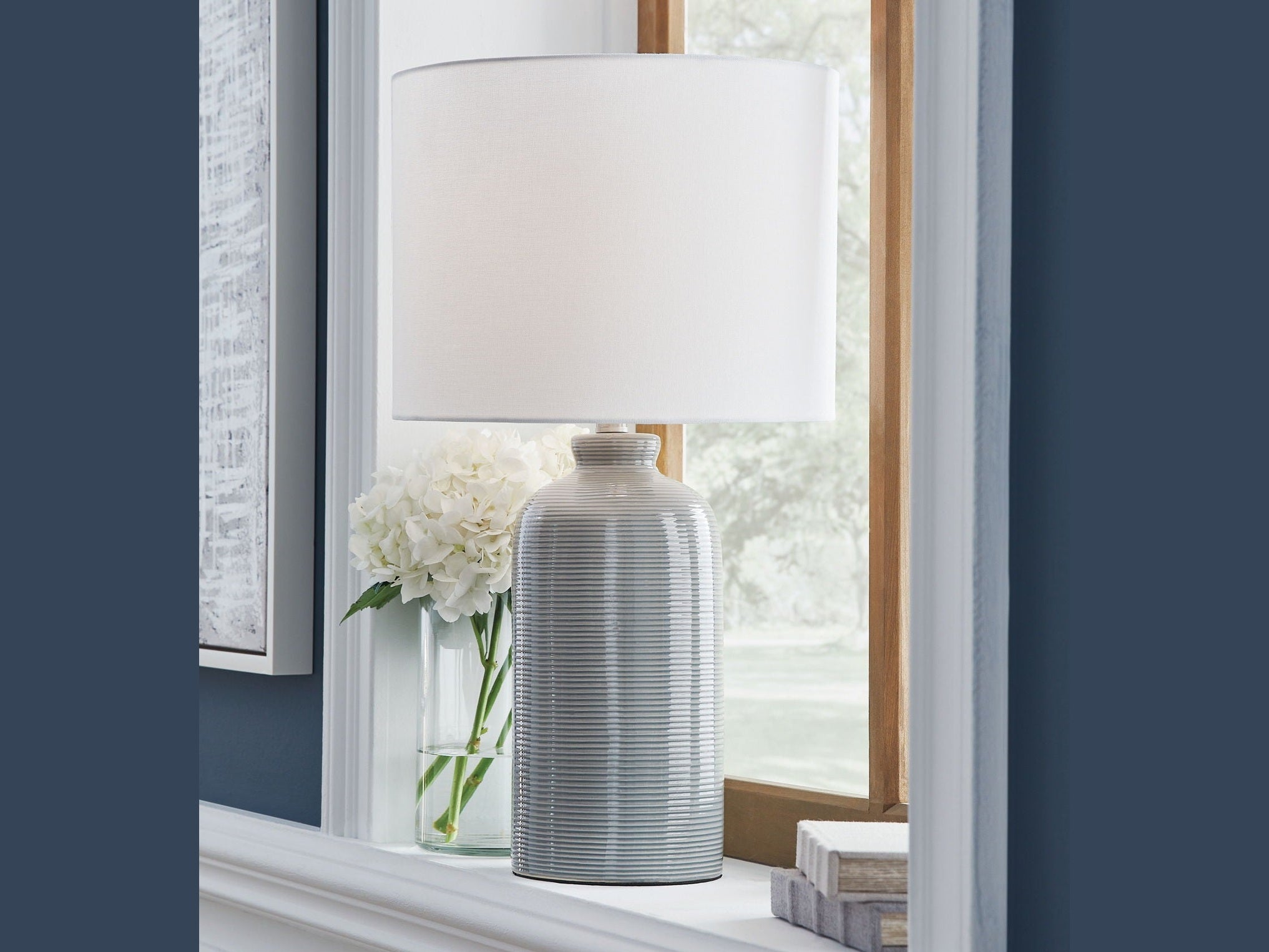 Wimlow - Ceramic Table Lamp - Gray Blue
