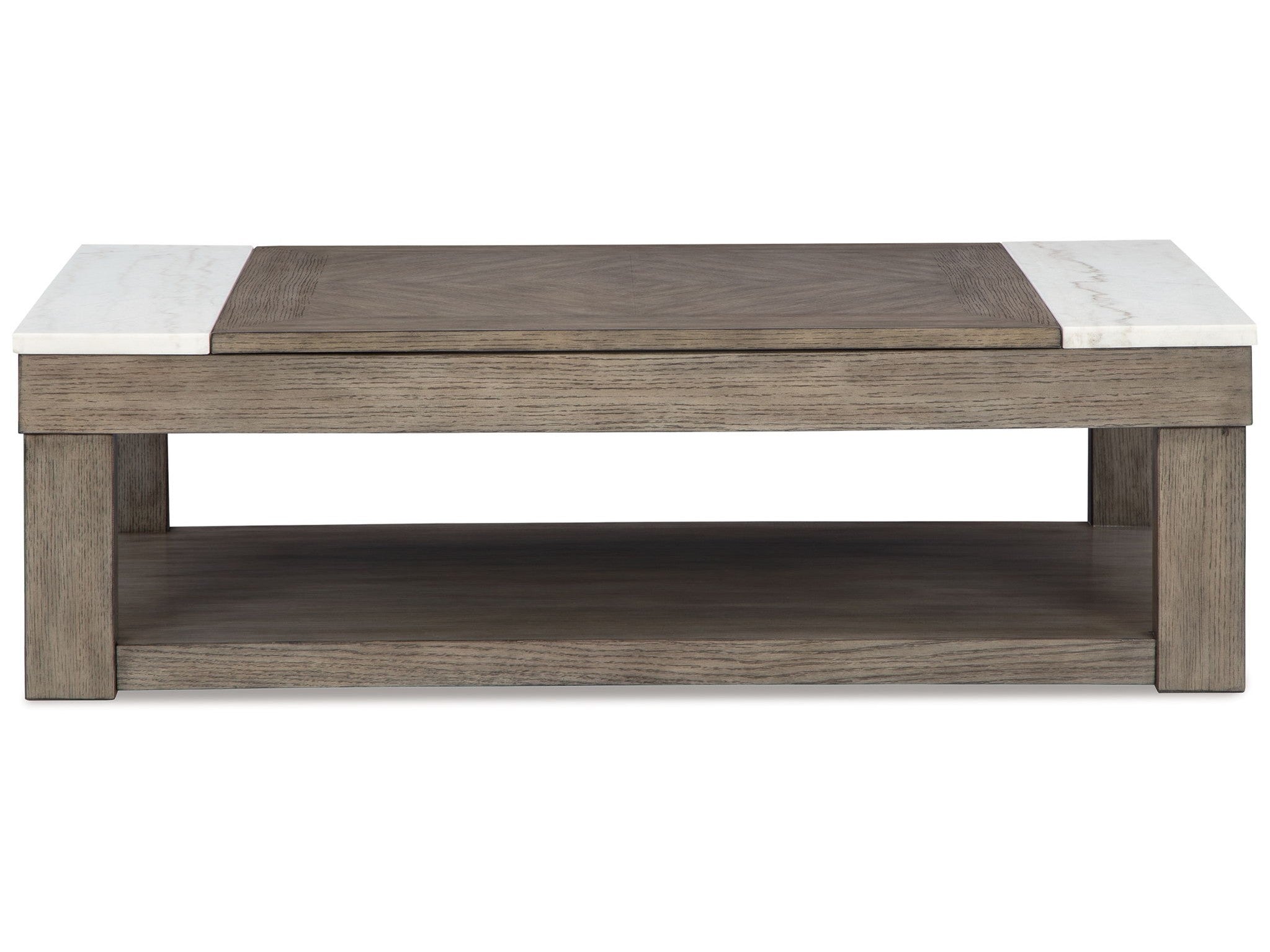 Loyaska - Lift Top Cocktail Table - Grayish Brown / White