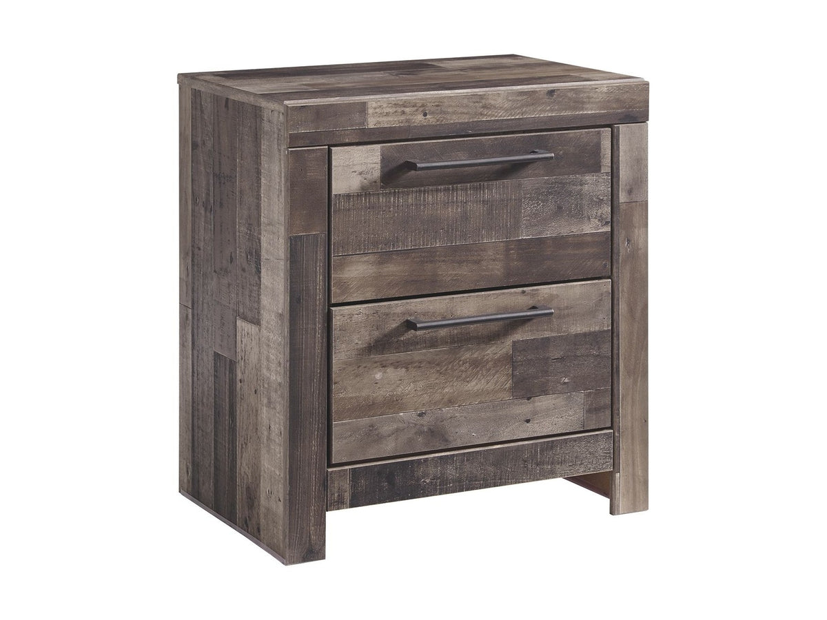 Derekson - Two Drawer Night Stand - Multi Gray