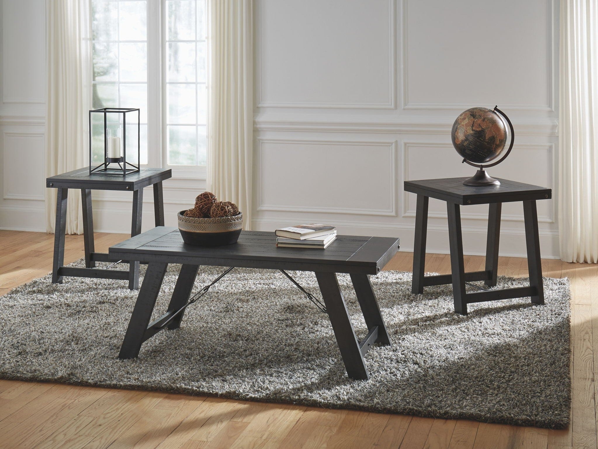 Noorbrook - Occasional Table Set (Set of 3) - Black / Pewter