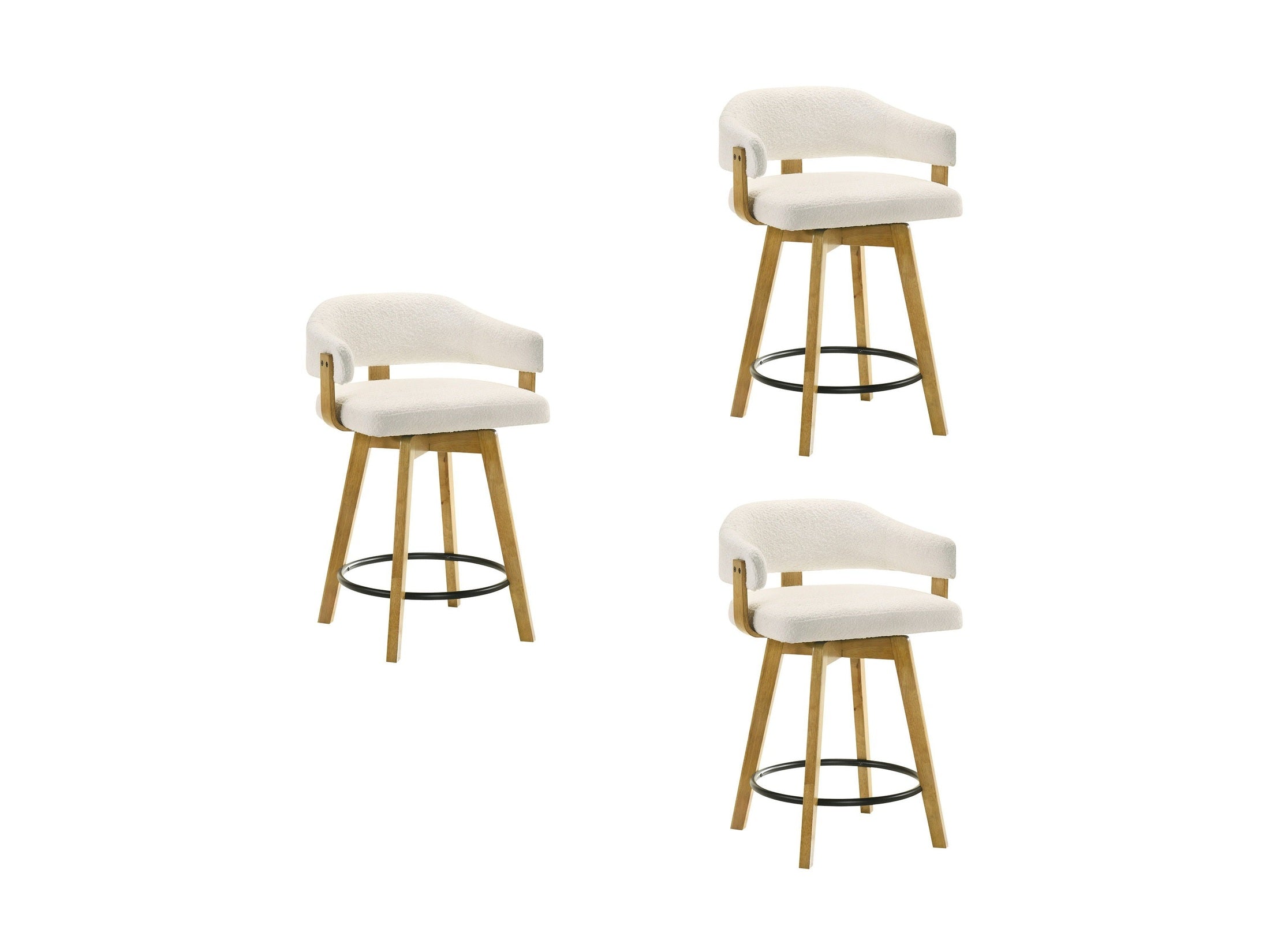 Callah - Contemporary Natural Wood Counter Height Kitchen Bar Stool
