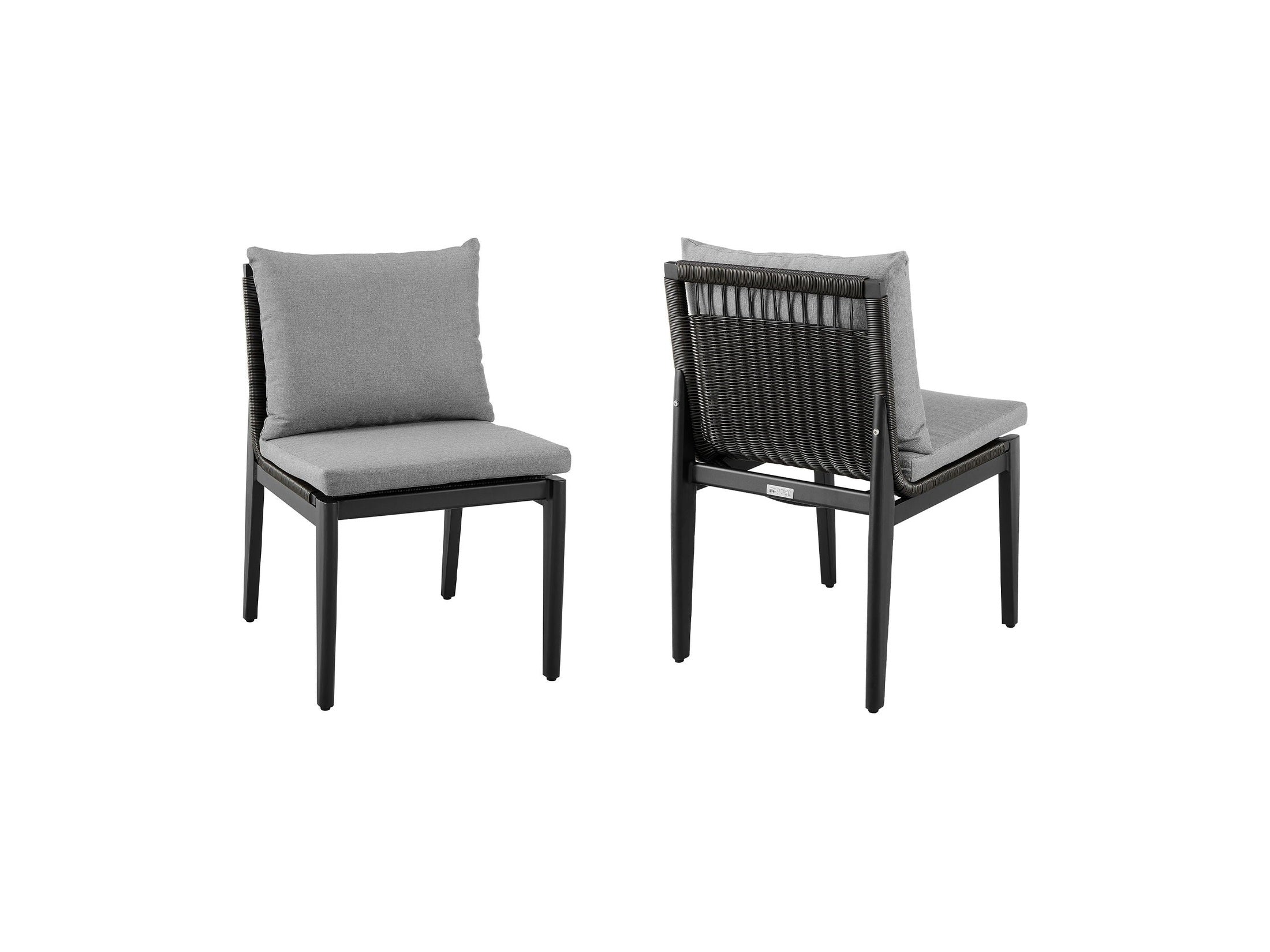 Cayman - Outdoor Patio Dining Chairs With Cushions (Set of 2) - Gray