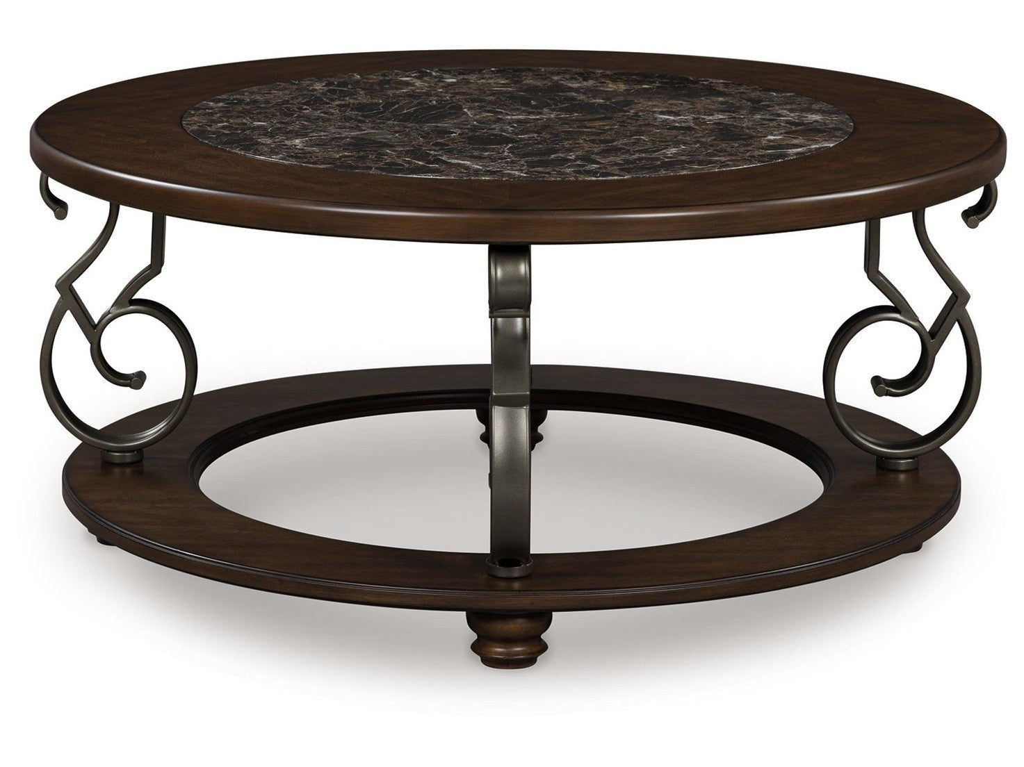 Frallyn - Round Cocktail Table - Dark Brown
