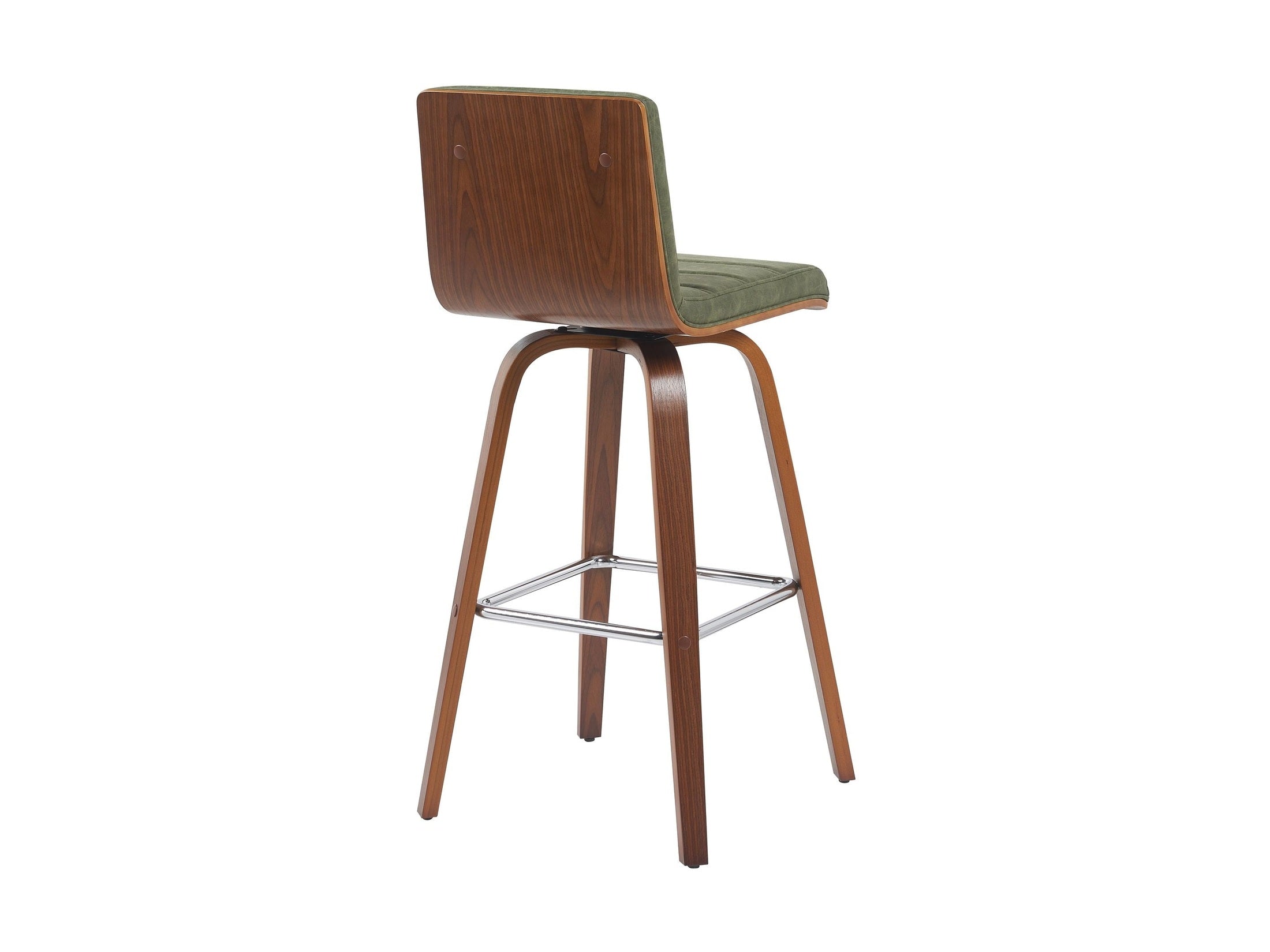 Vienna - Modern Swivel Bar Height Stool - Walnut Finished Wood Frame