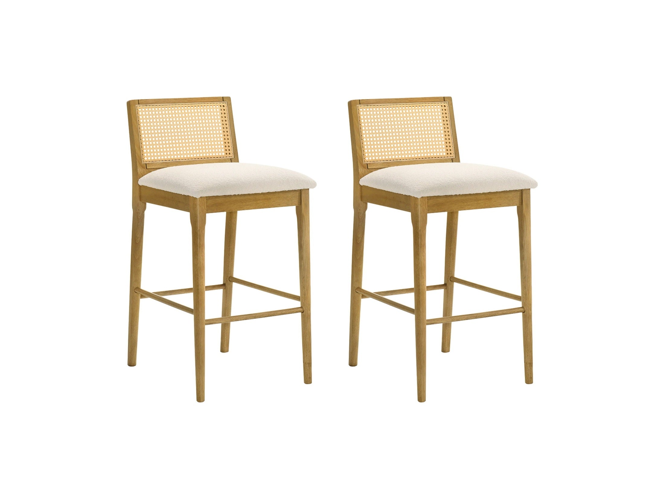 Tobias - Coastal Modern Wood Bar Height Kitchen Bar Stool