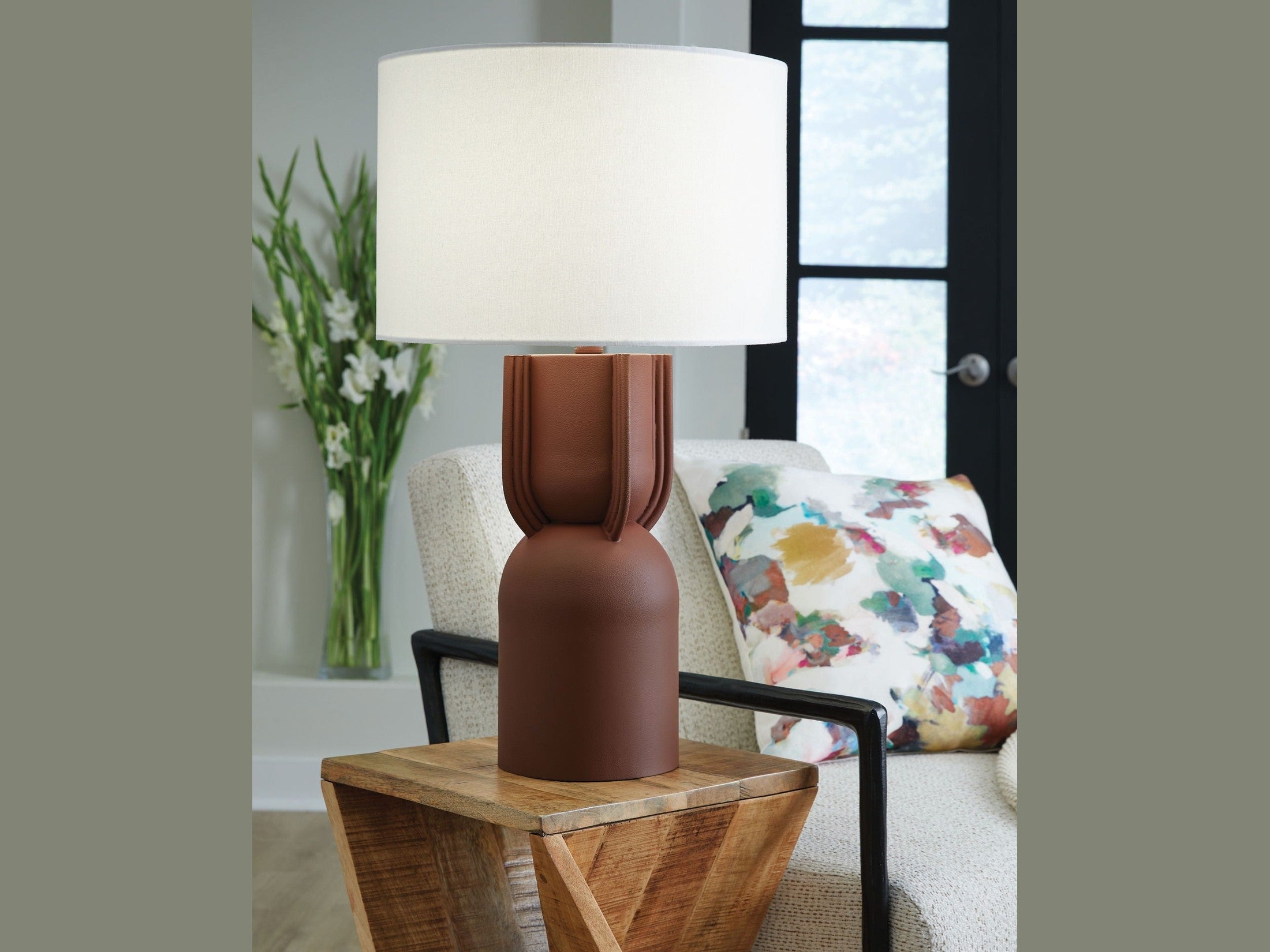 Rowandale - Metal Table Lamp - Brick Red