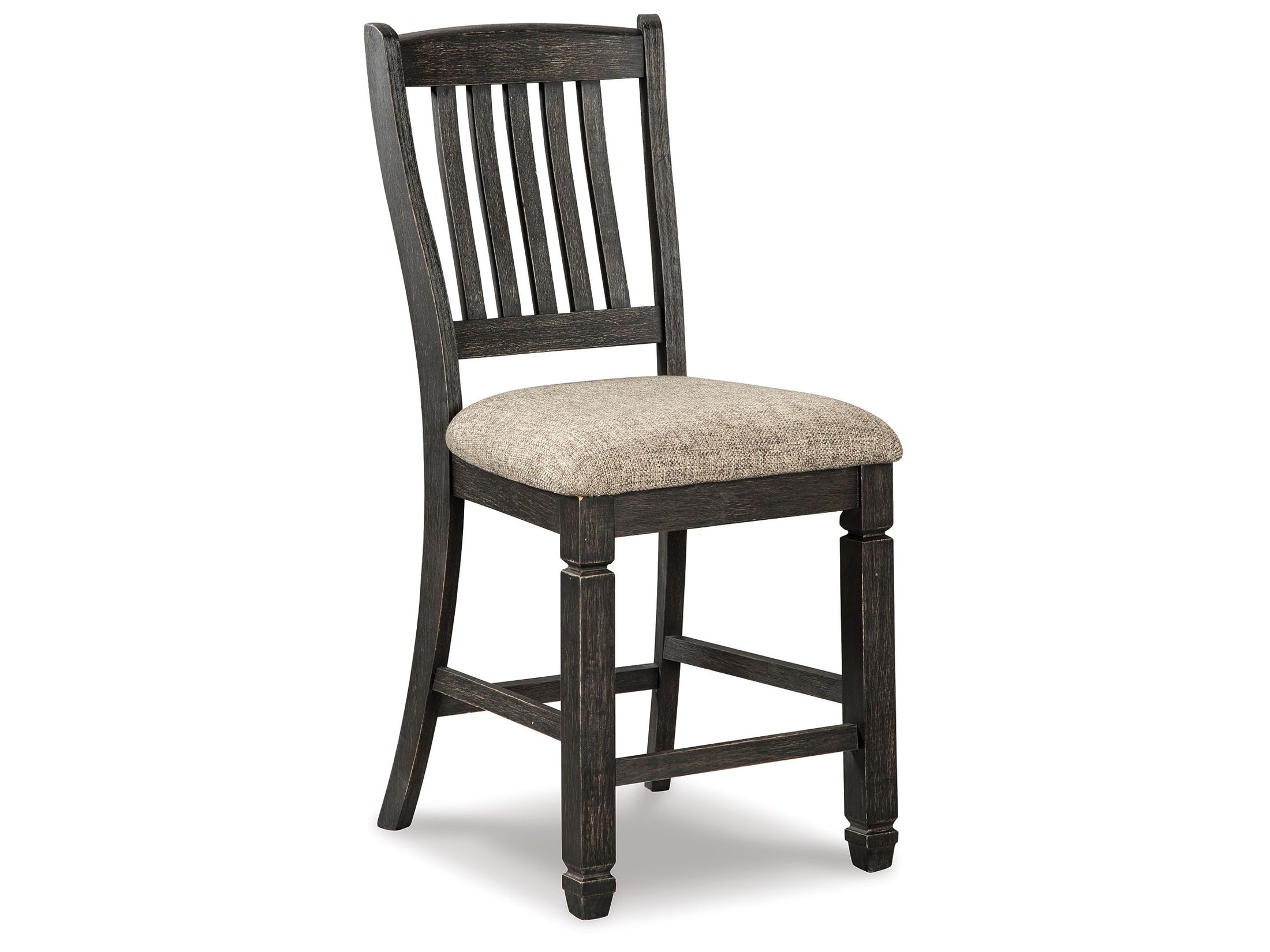 Tyler Creek - Upholstered Barstool (Set of 2) - Black / Grayish Brown