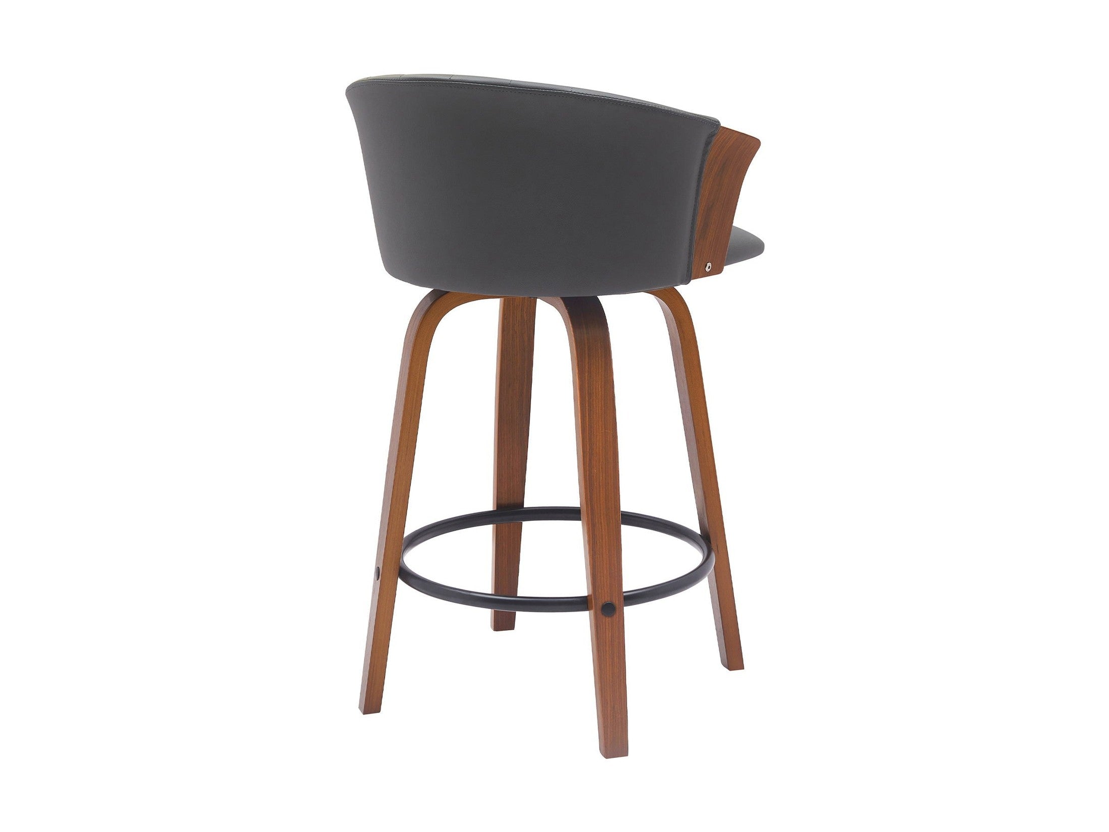 Diana - Swivel Walnut Wood Faux Leather Counter Stool