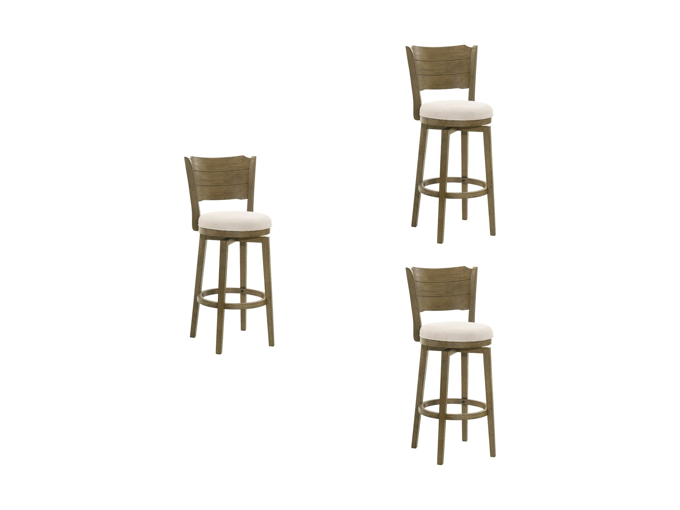 Winsley - Coastal Modern Swivel Wood Bar Height Kitchen Bar Stool